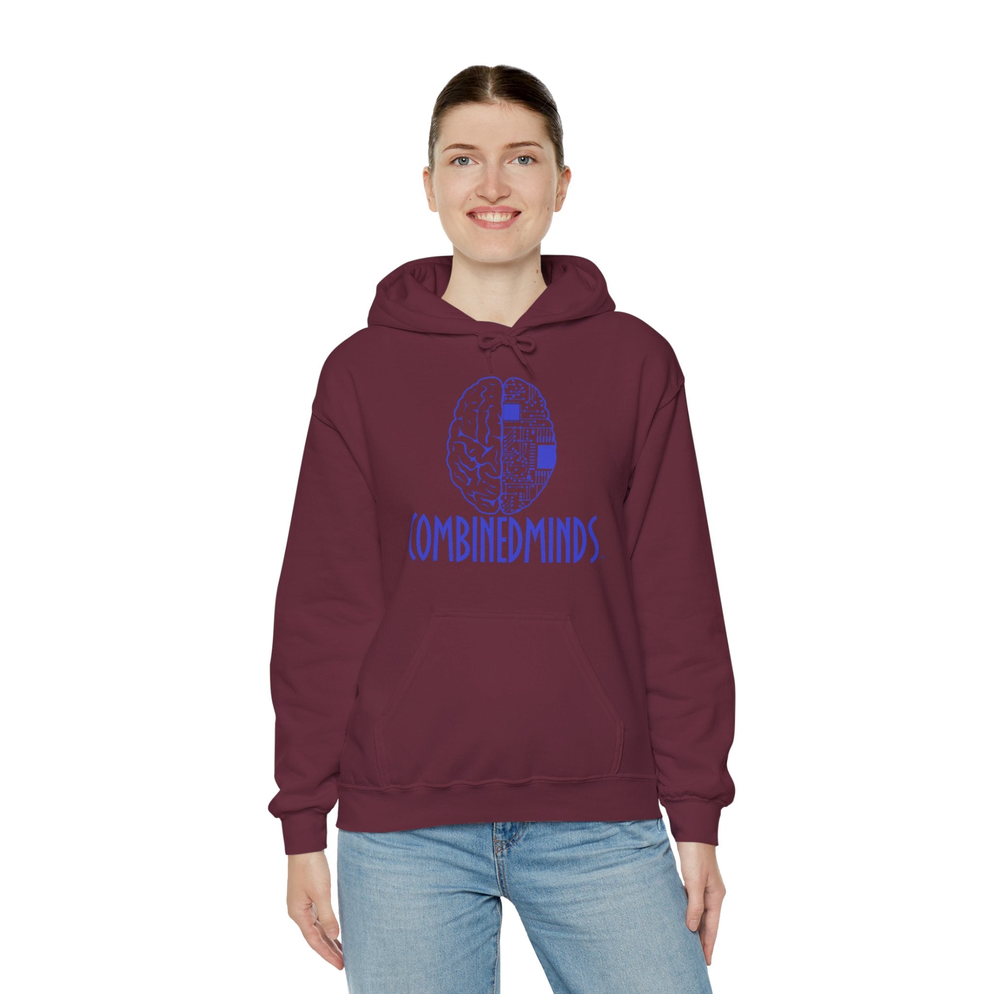 CombinedMinds Unisex Heavy Blend Hooded Sweatshirt-Royal Logo