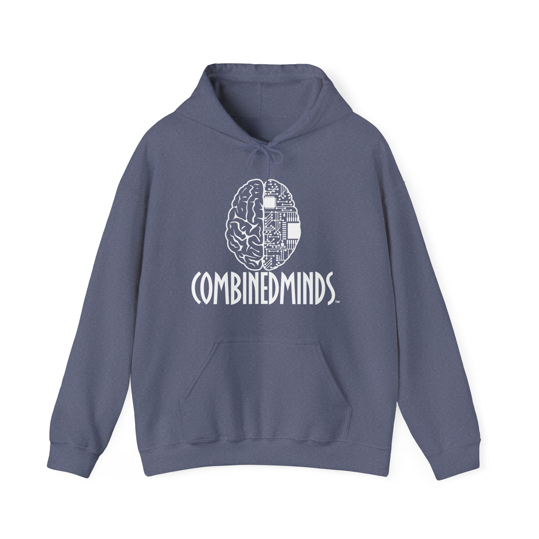 CombinedMinds Unisex Heavy Blend Hooded Sweatshirt - White Logo