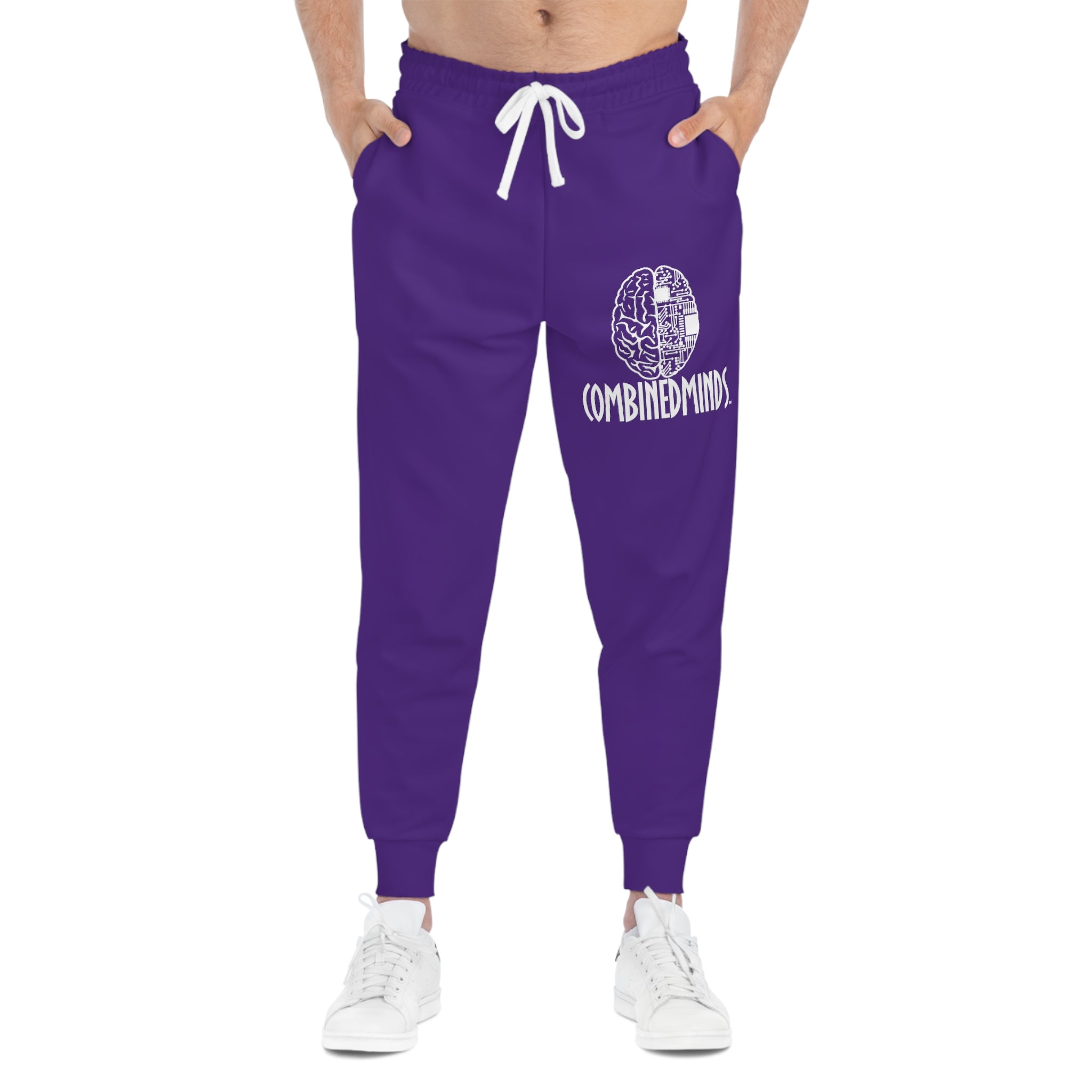 CombinedMinds Athletic Joggers Purple/White Logo