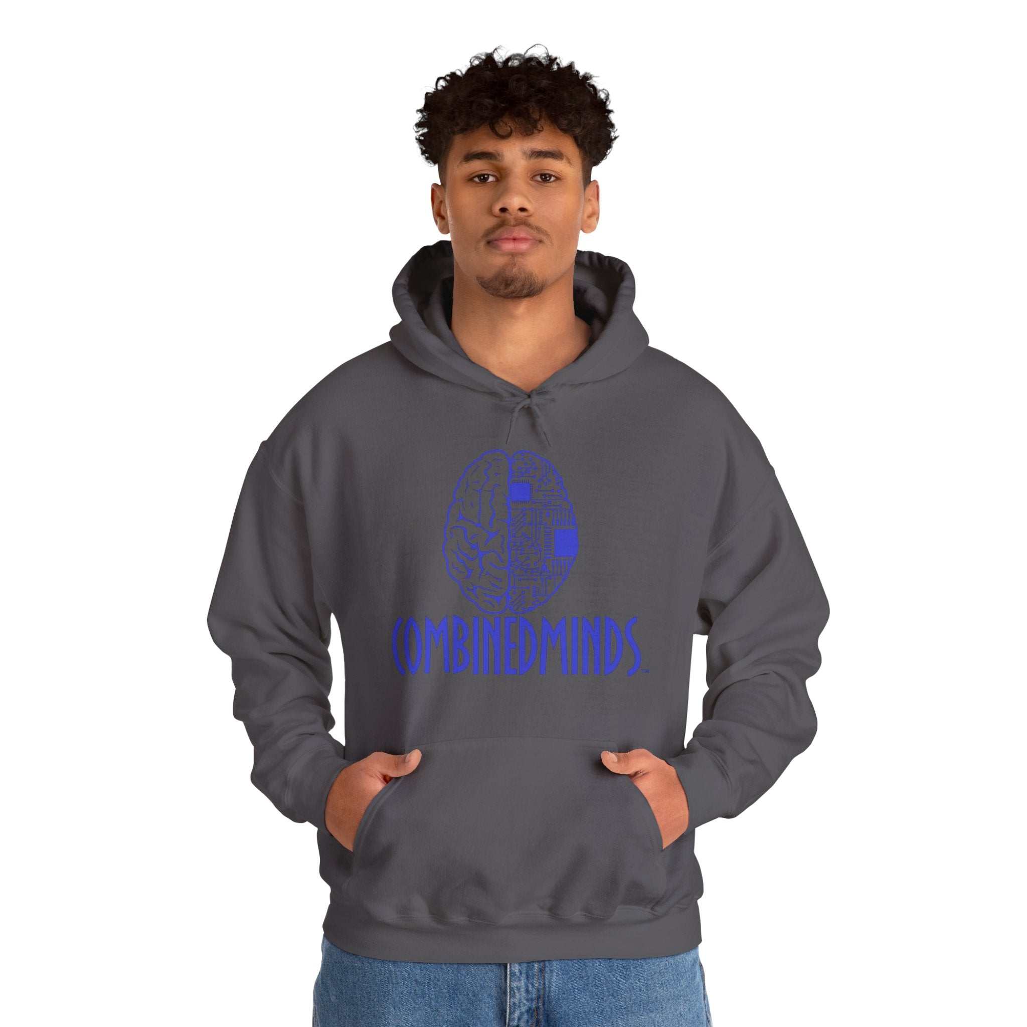 CombinedMinds Unisex Heavy Blend Hooded Sweatshirt-Royal Logo
