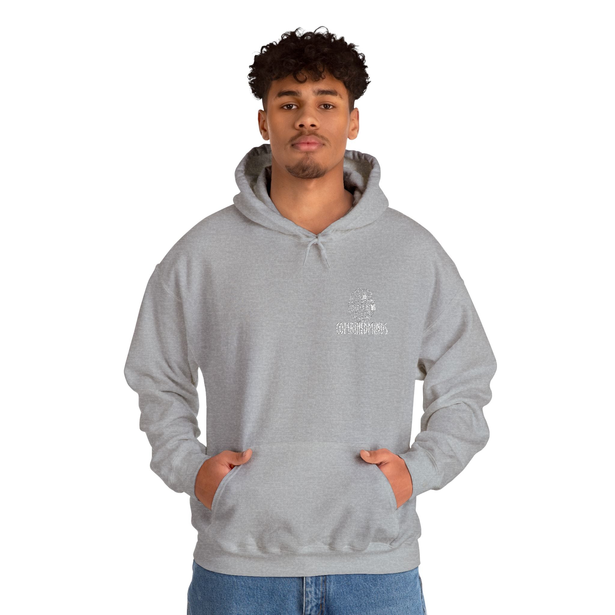 CombinedMinds Unisex Heavy Blend™ Hooded Sweatshirt - Embroidered White Logo