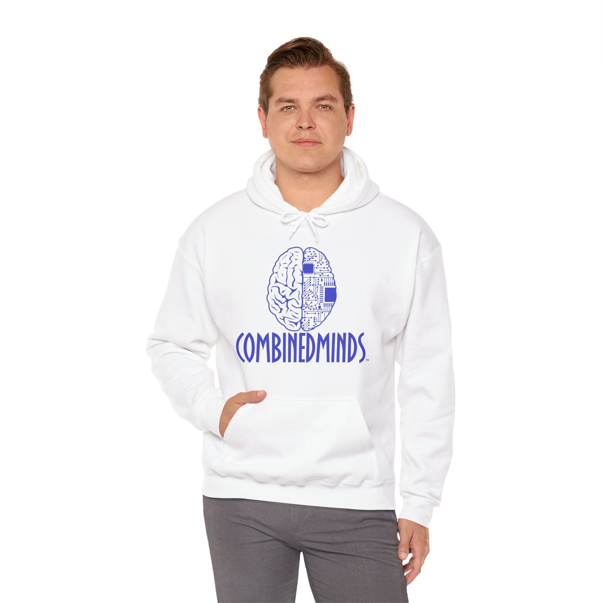 CombinedMinds Unisex Heavy Blend Hooded Sweatshirt-Royal Logo