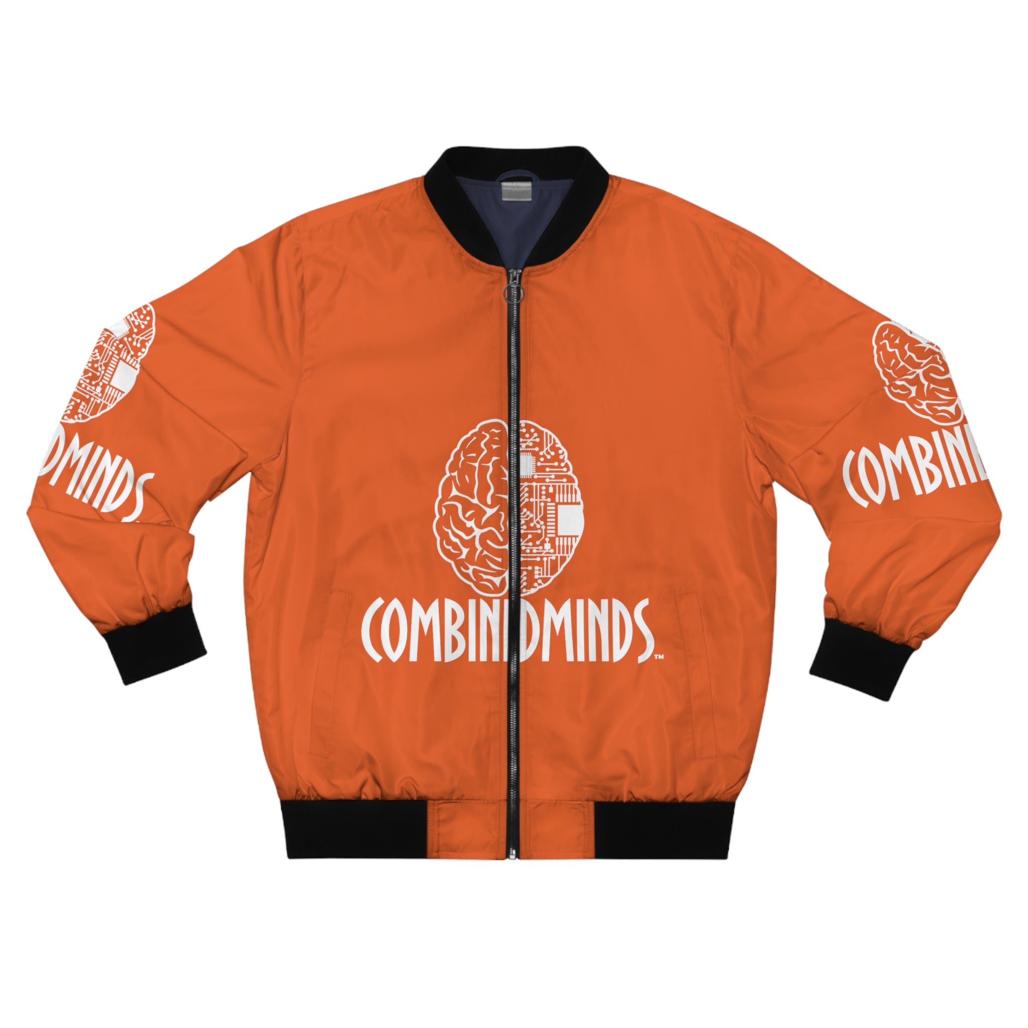CombinedMinds Bomber Jacket - Orange/White Logo