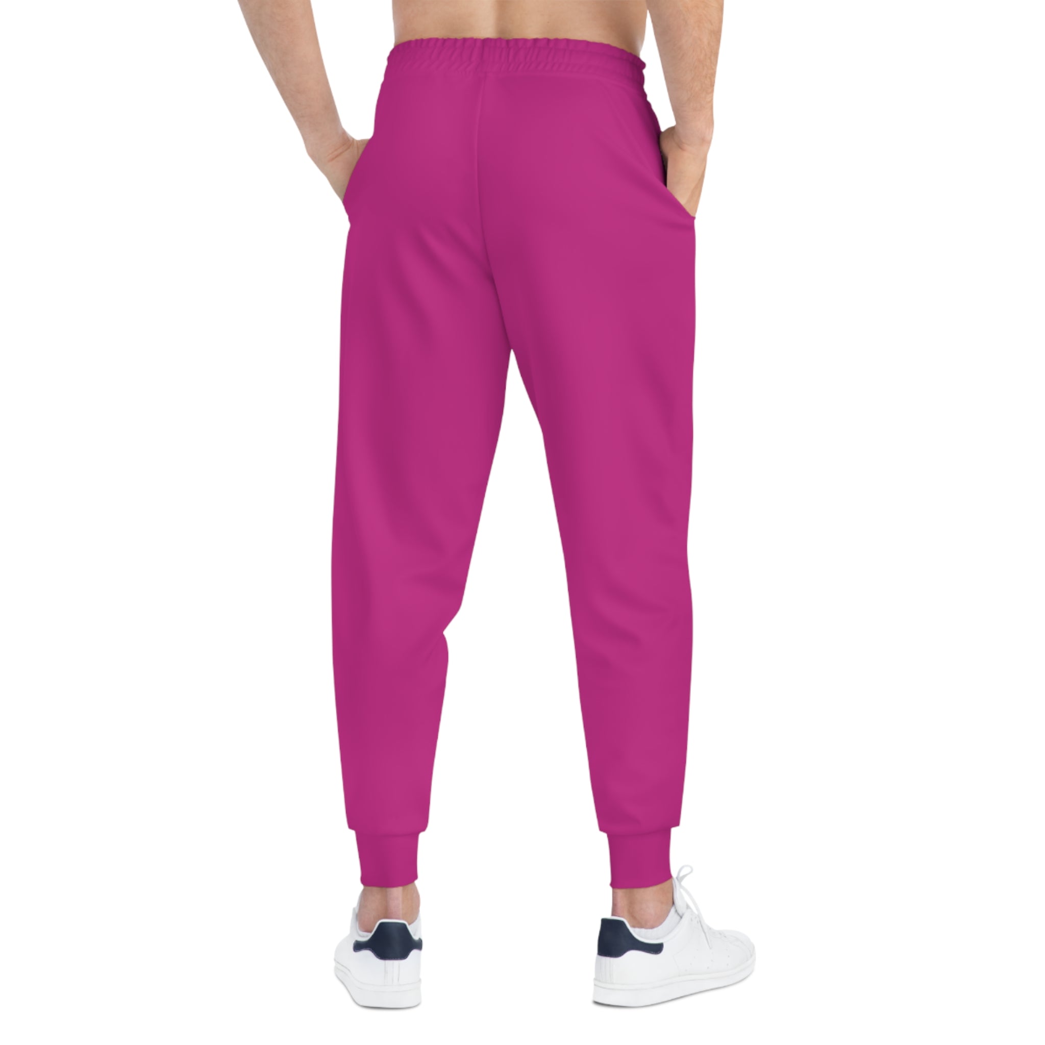 CombinedMinds Unisex Athletic Joggers Pink/White Logo
