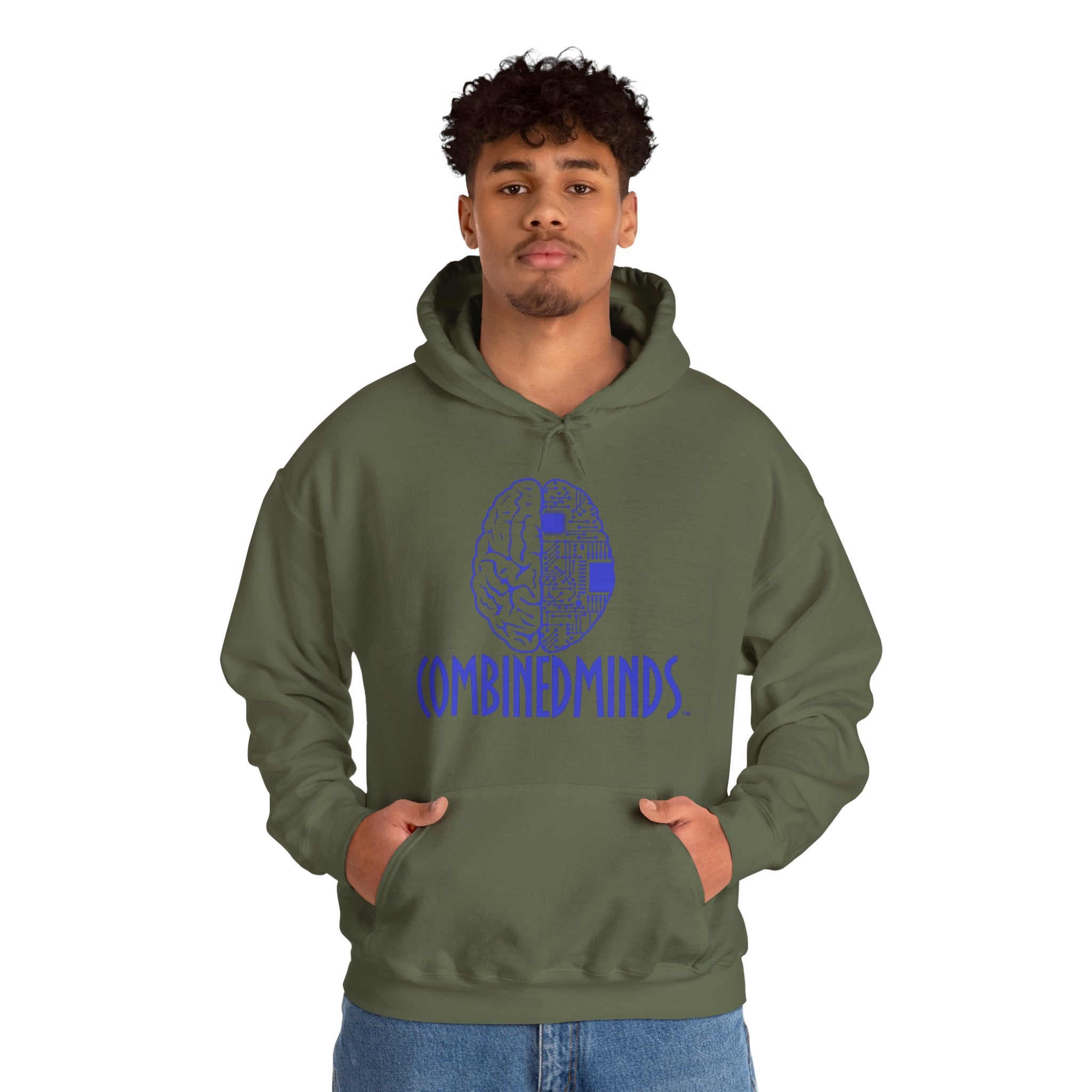 CombinedMinds Unisex Heavy Blend Hooded Sweatshirt-Royal Logo