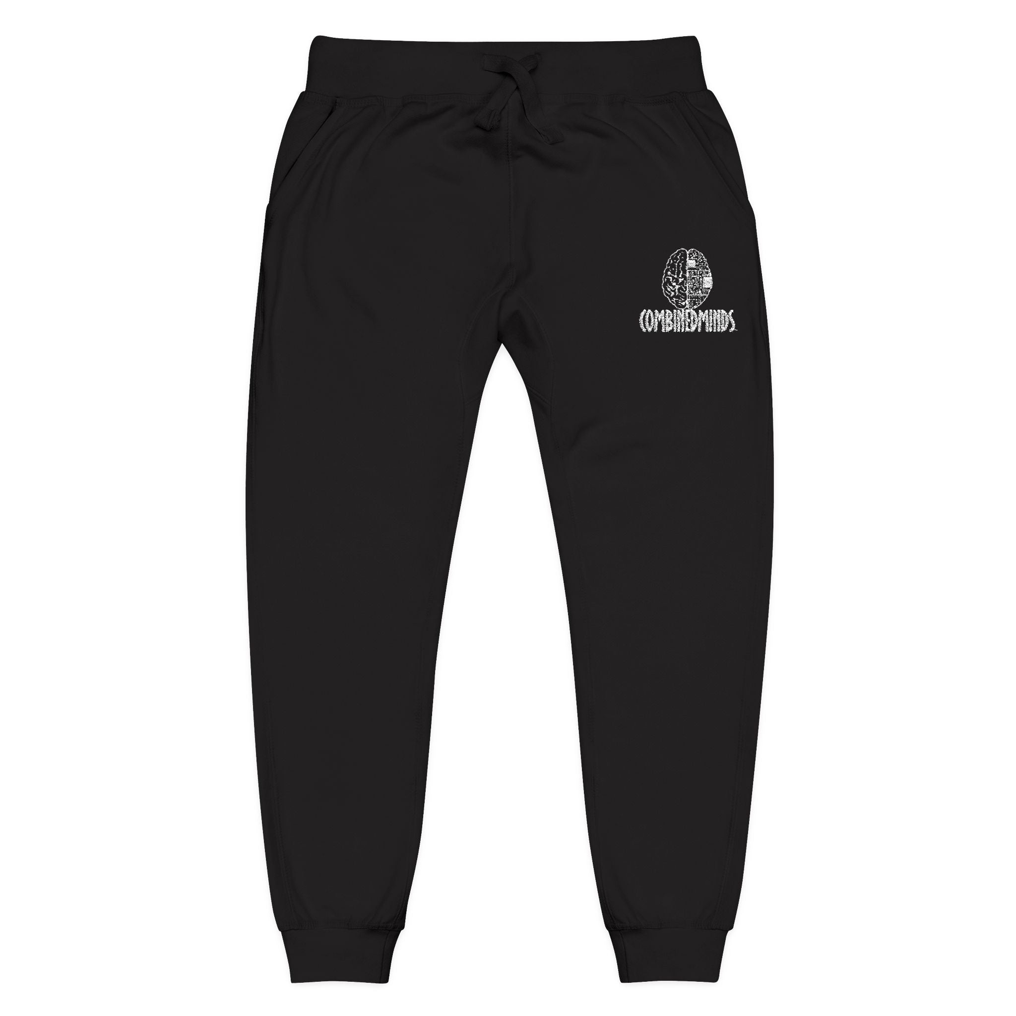 CombinedMinds Unisex Fleece Sweatpants (Embroidery) White Logo