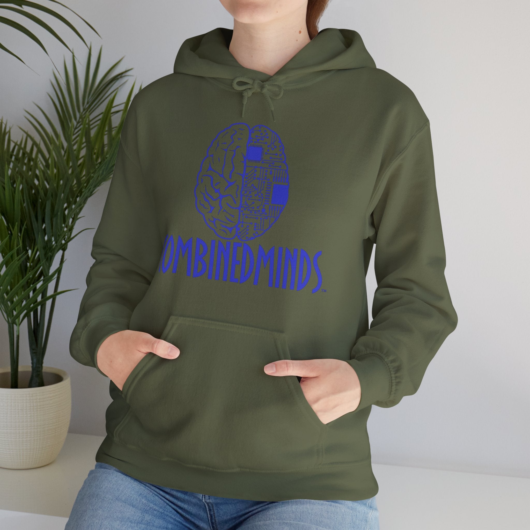 CombinedMinds Unisex Heavy Blend Hooded Sweatshirt-Royal Logo