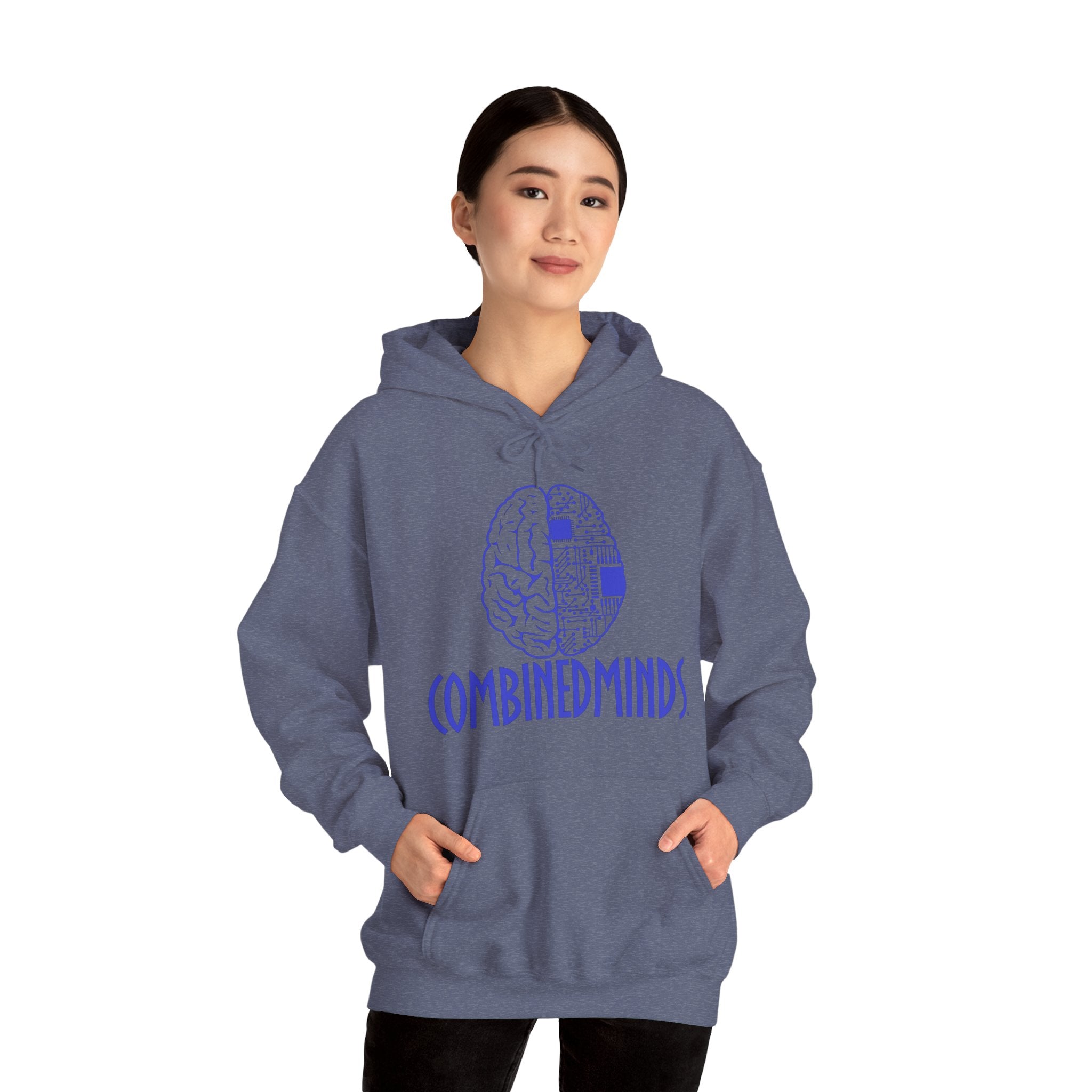 CombinedMinds Unisex Heavy Blend Hooded Sweatshirt-Royal Logo