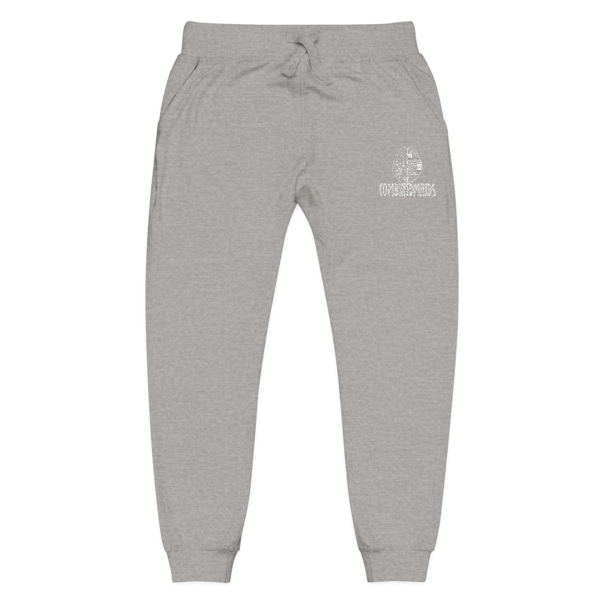 CombinedMinds Unisex Fleece Sweatpants (Embroidery) White Logo