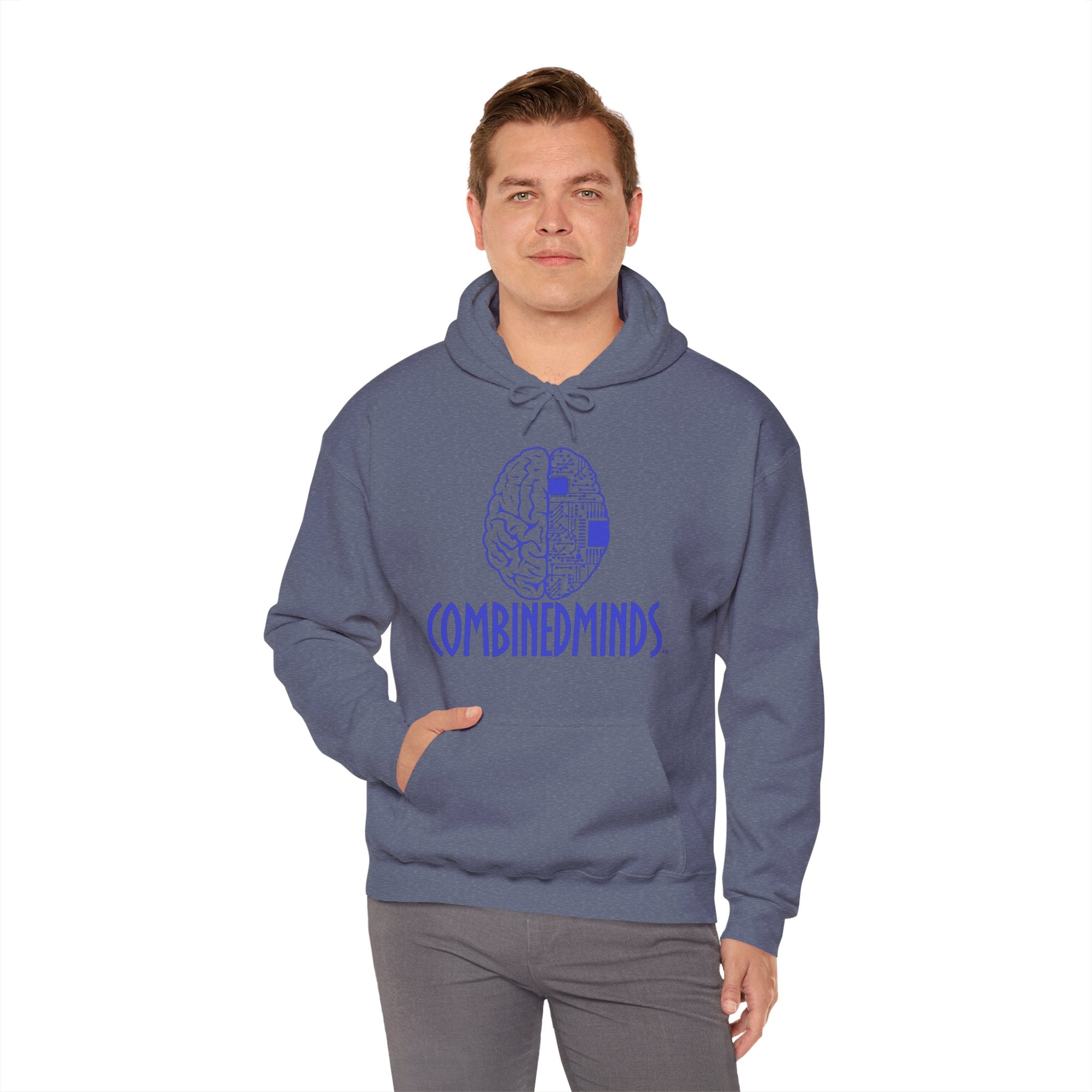 CombinedMinds Unisex Heavy Blend Hooded Sweatshirt-Royal Logo