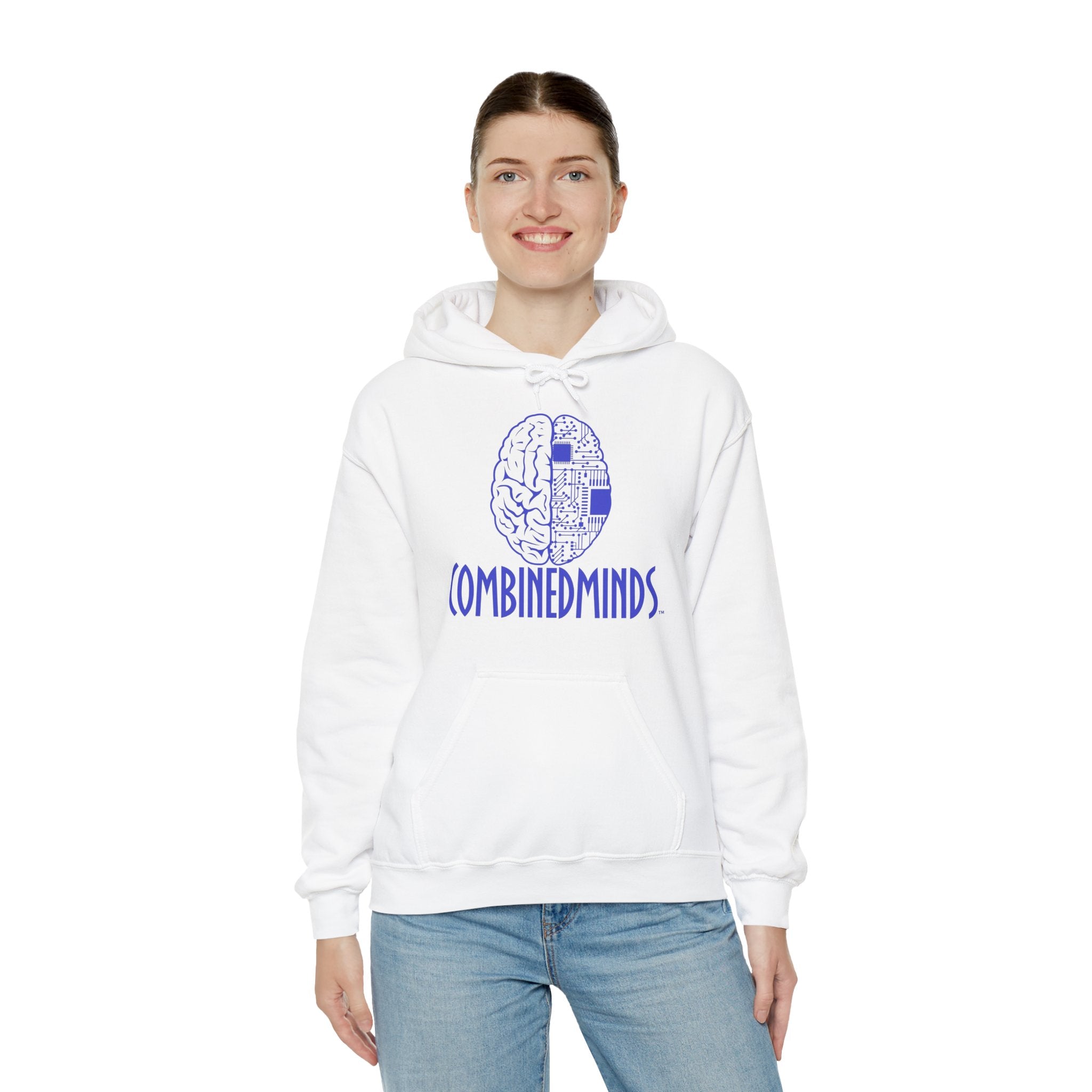 CombinedMinds Unisex Heavy Blend Hooded Sweatshirt-Royal Logo