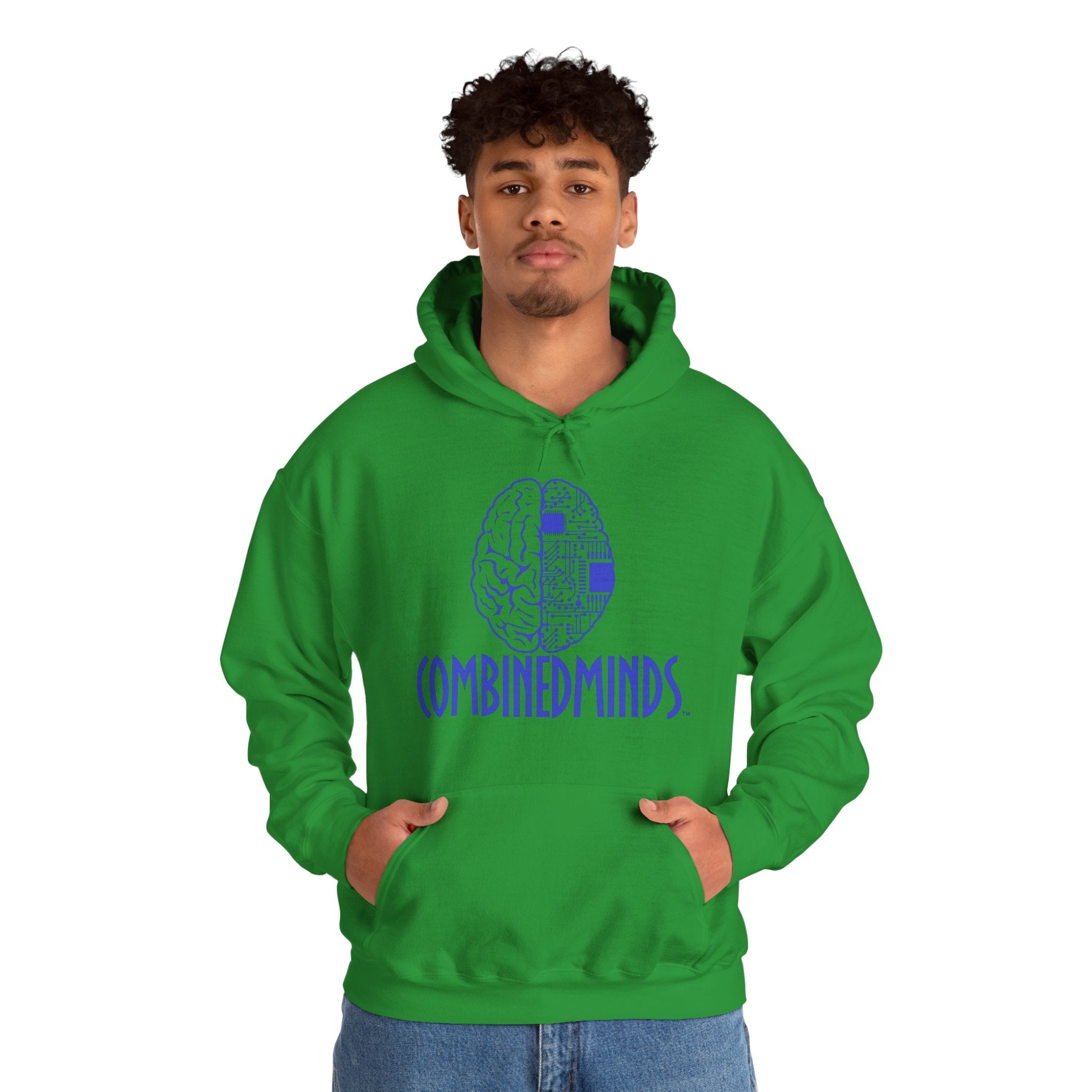 CombinedMinds Unisex Heavy Blend Hooded Sweatshirt-Royal Logo