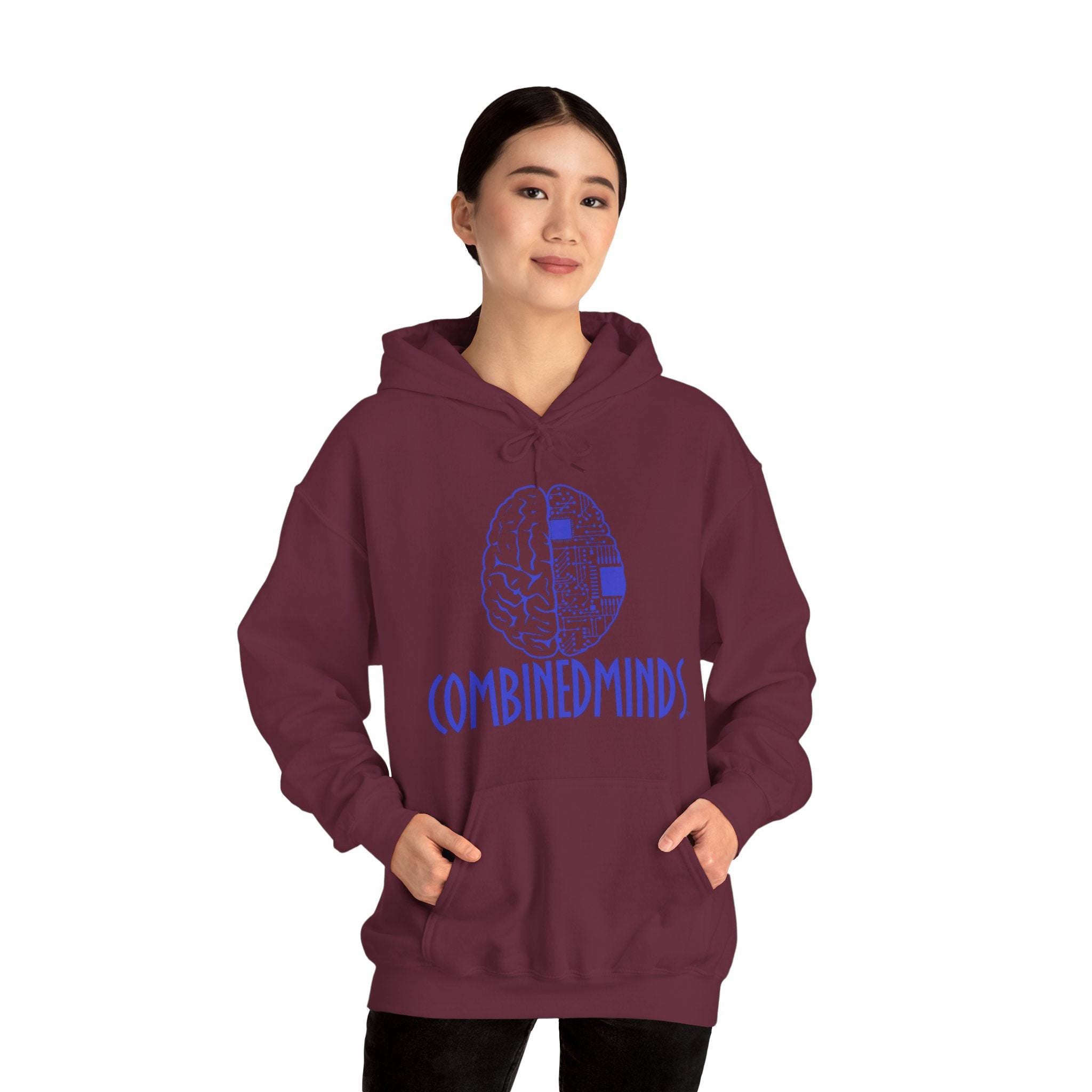 CombinedMinds Unisex Heavy Blend Hooded Sweatshirt-Royal Logo