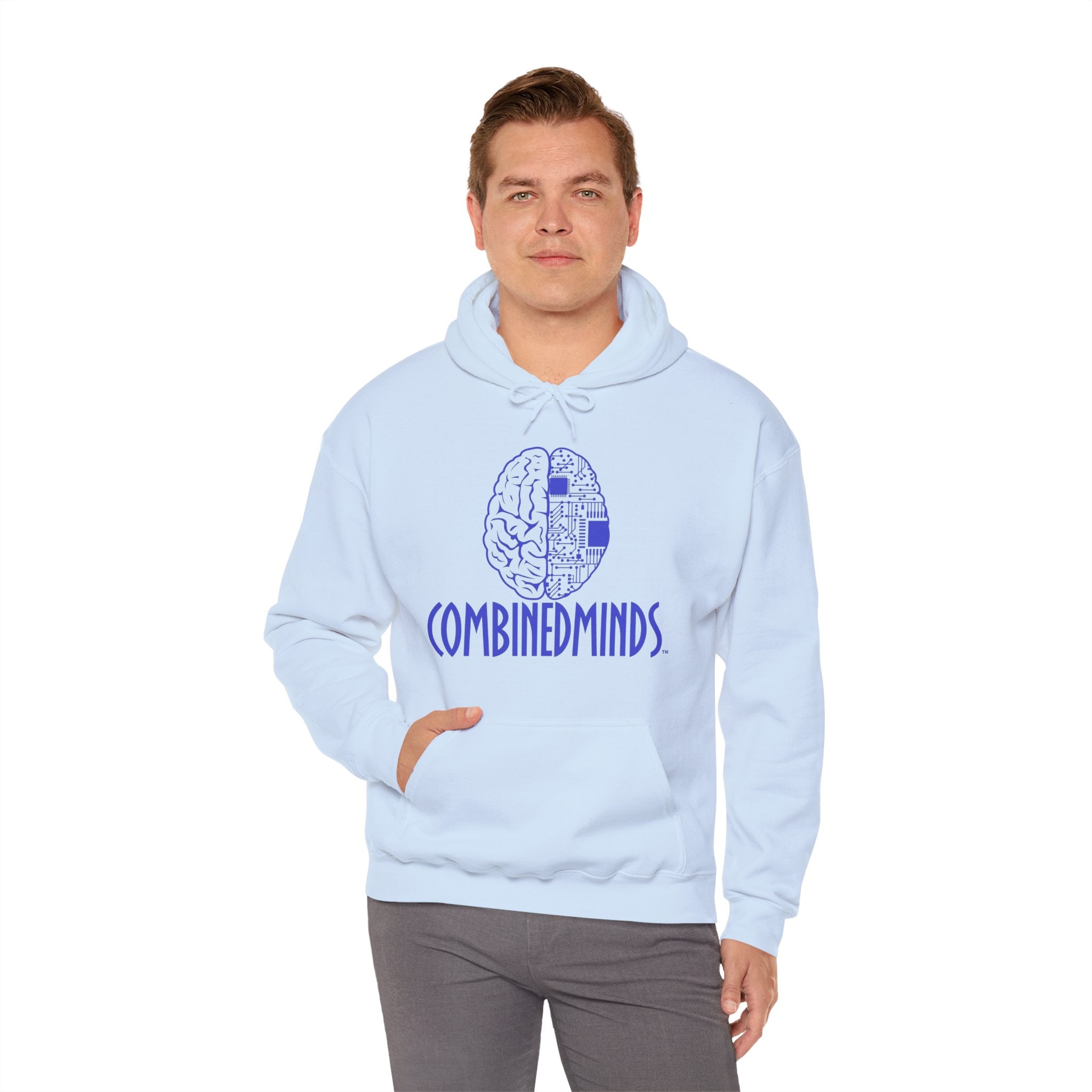 CombinedMinds Unisex Heavy Blend Hooded Sweatshirt-Royal Logo