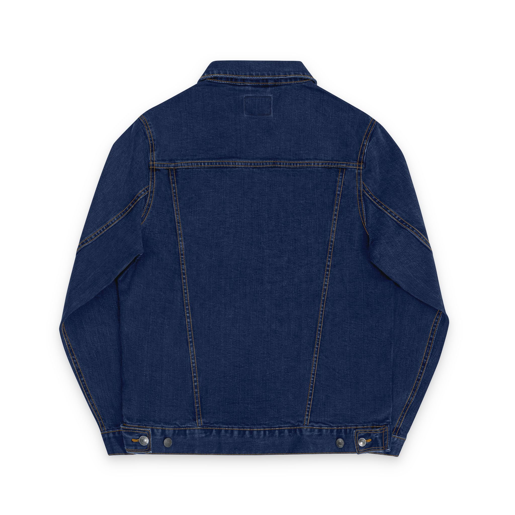 Embroidery CombinedMinds Unisex Denim Jacket with White Logo, Casual Style, Streetwear