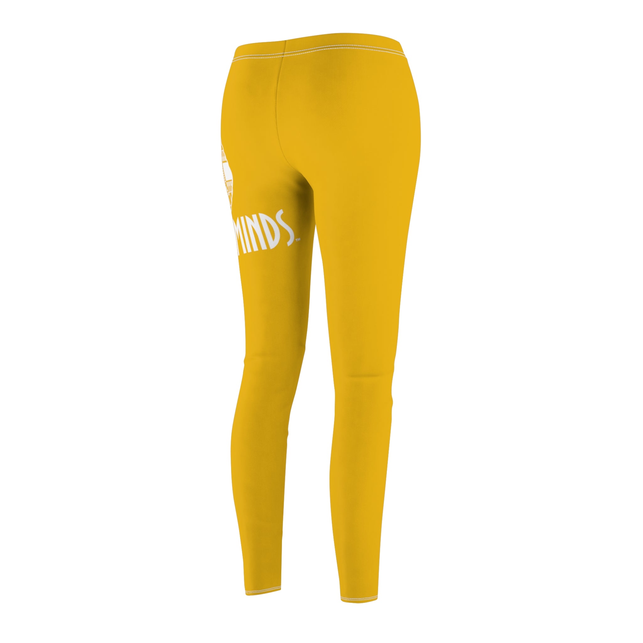 CombinedMinds Women's Cut & Sew Casual Leggings-Yellow/White Logo