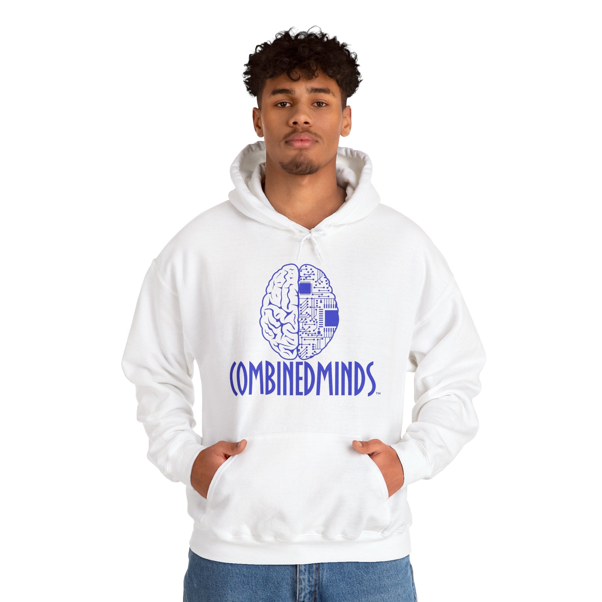 CombinedMinds Unisex Heavy Blend Hooded Sweatshirt-Royal Logo