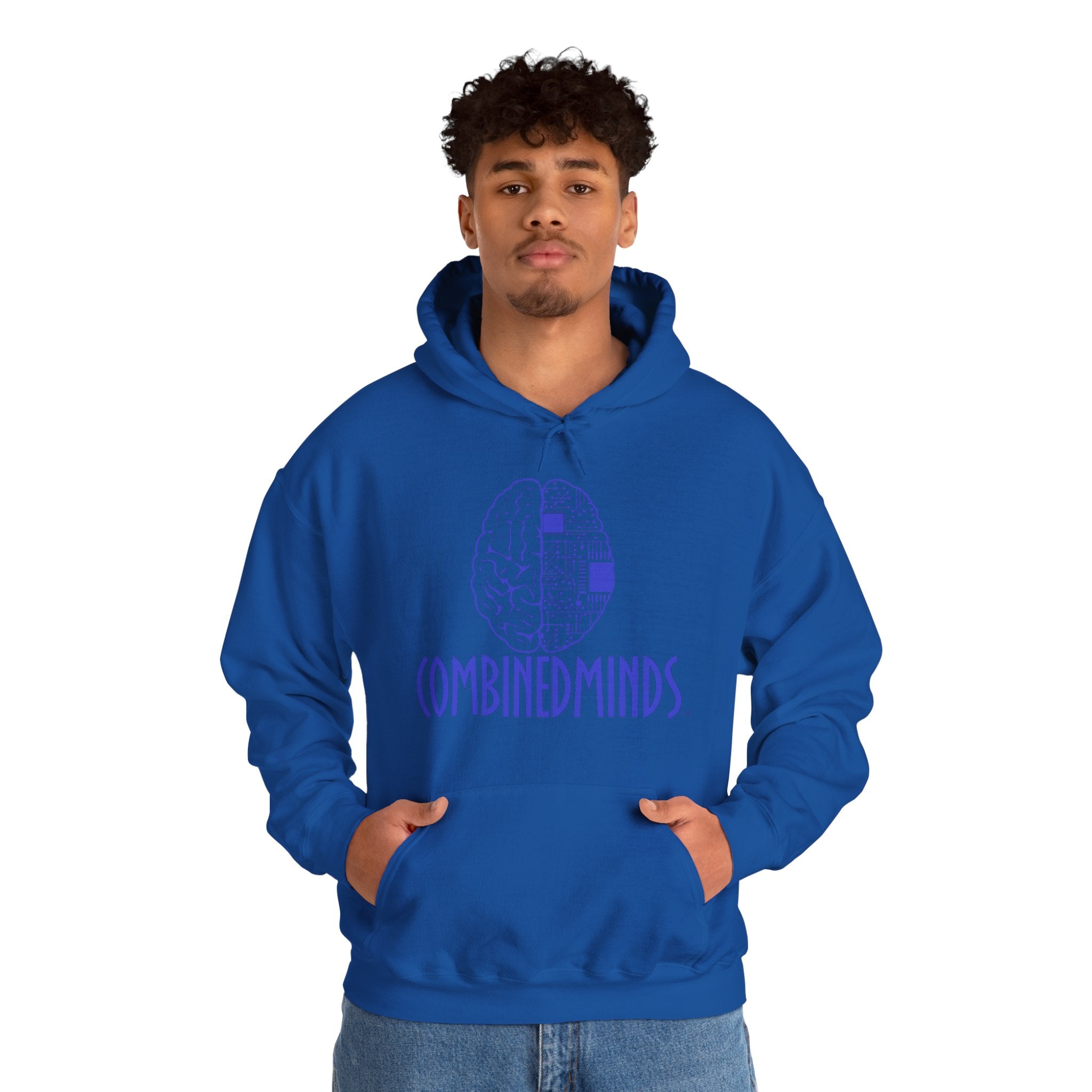 CombinedMinds Unisex Heavy Blend Hooded Sweatshirt-Royal Logo