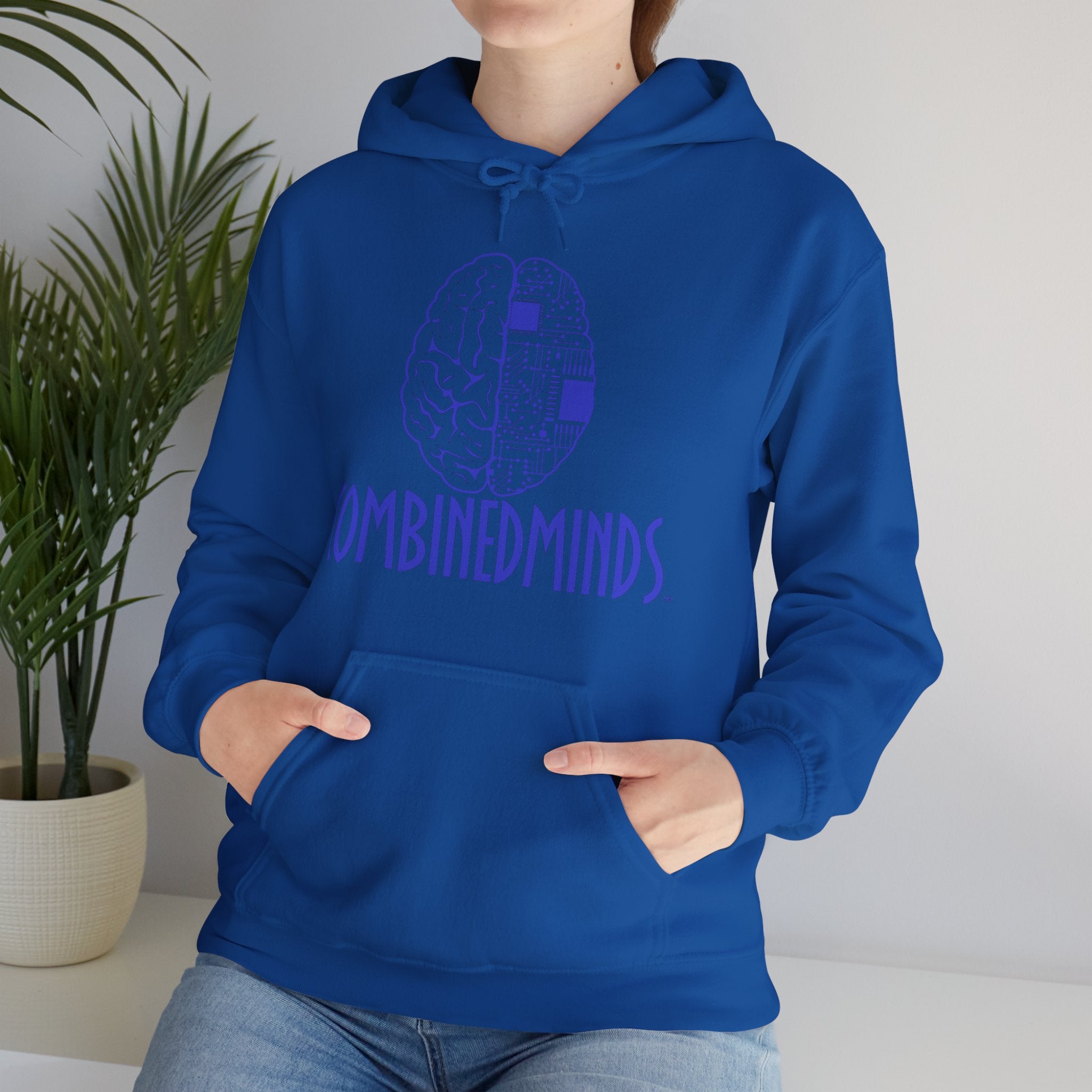 CombinedMinds Unisex Heavy Blend Hooded Sweatshirt-Royal Logo
