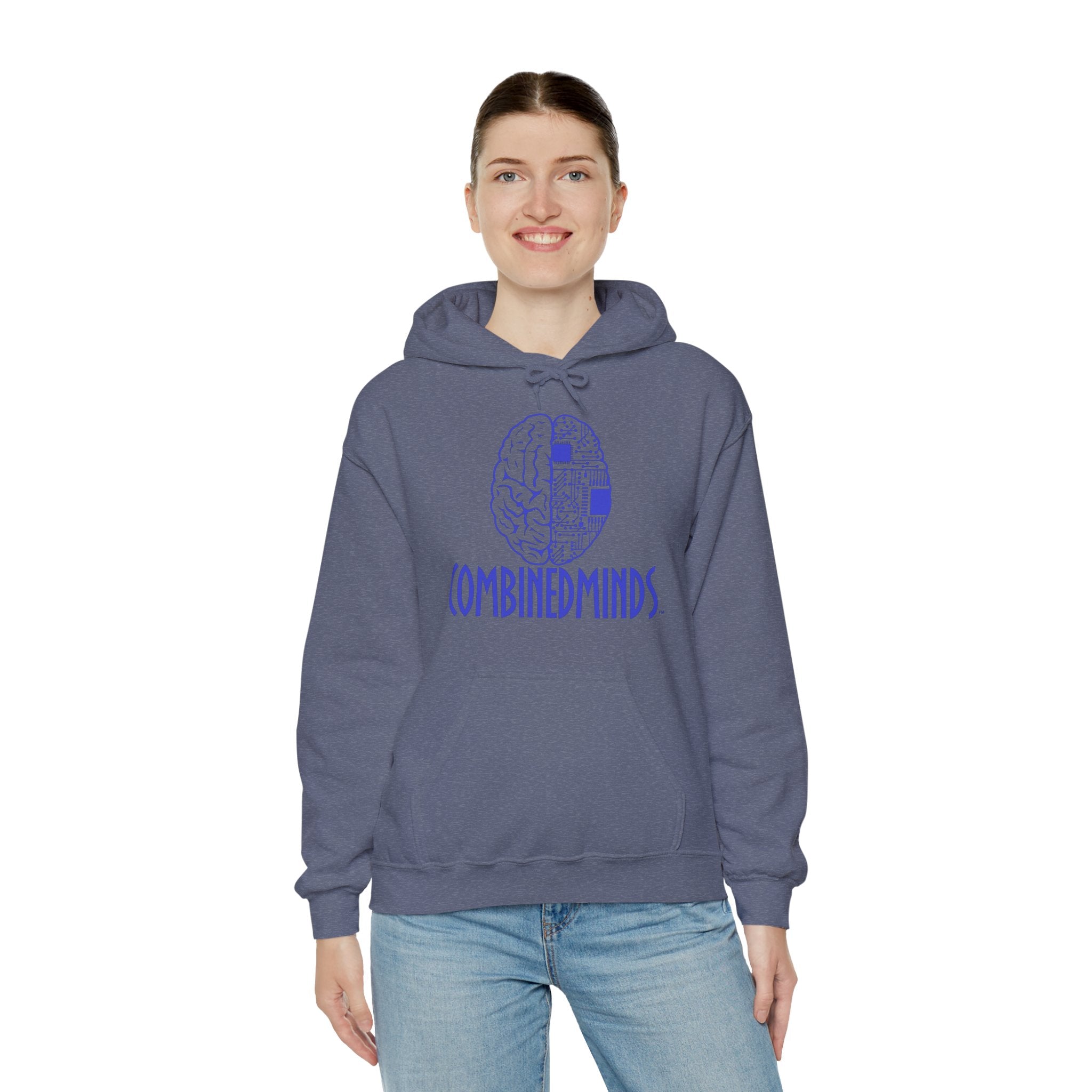 CombinedMinds Unisex Heavy Blend Hooded Sweatshirt-Royal Logo