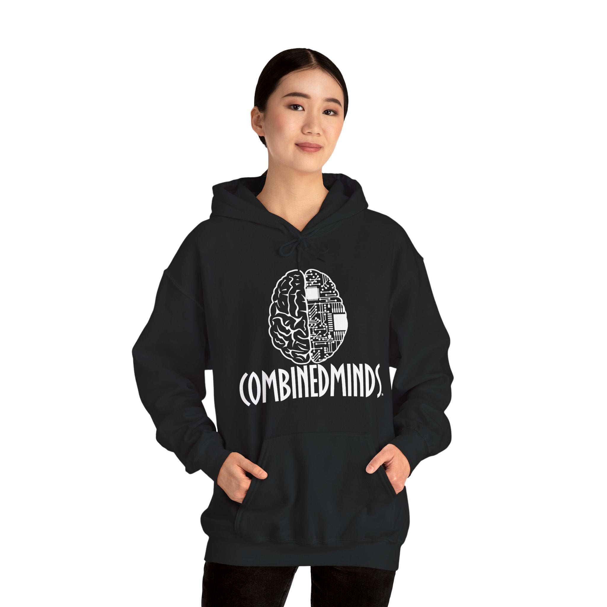 CombinedMinds Unisex Heavy Blend Hooded Sweatshirt-Royal Logo