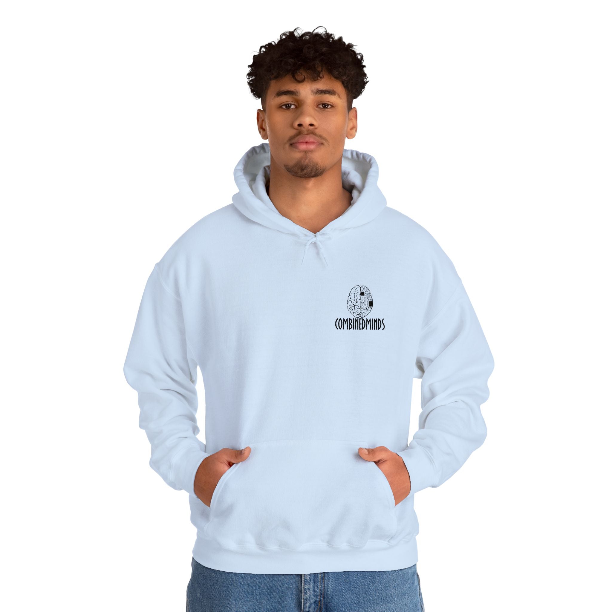 CombinedMinds Unisex Heavy Blend™ Hooded Sweatshirt - Embroidered Black Logo