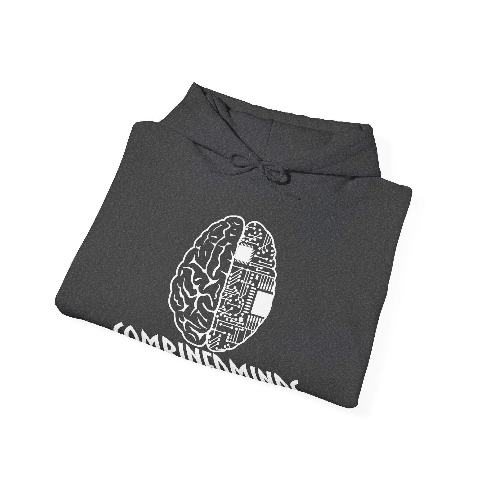 CombinedMinds Unisex Heavy Blend Hooded Sweatshirt - White Logo