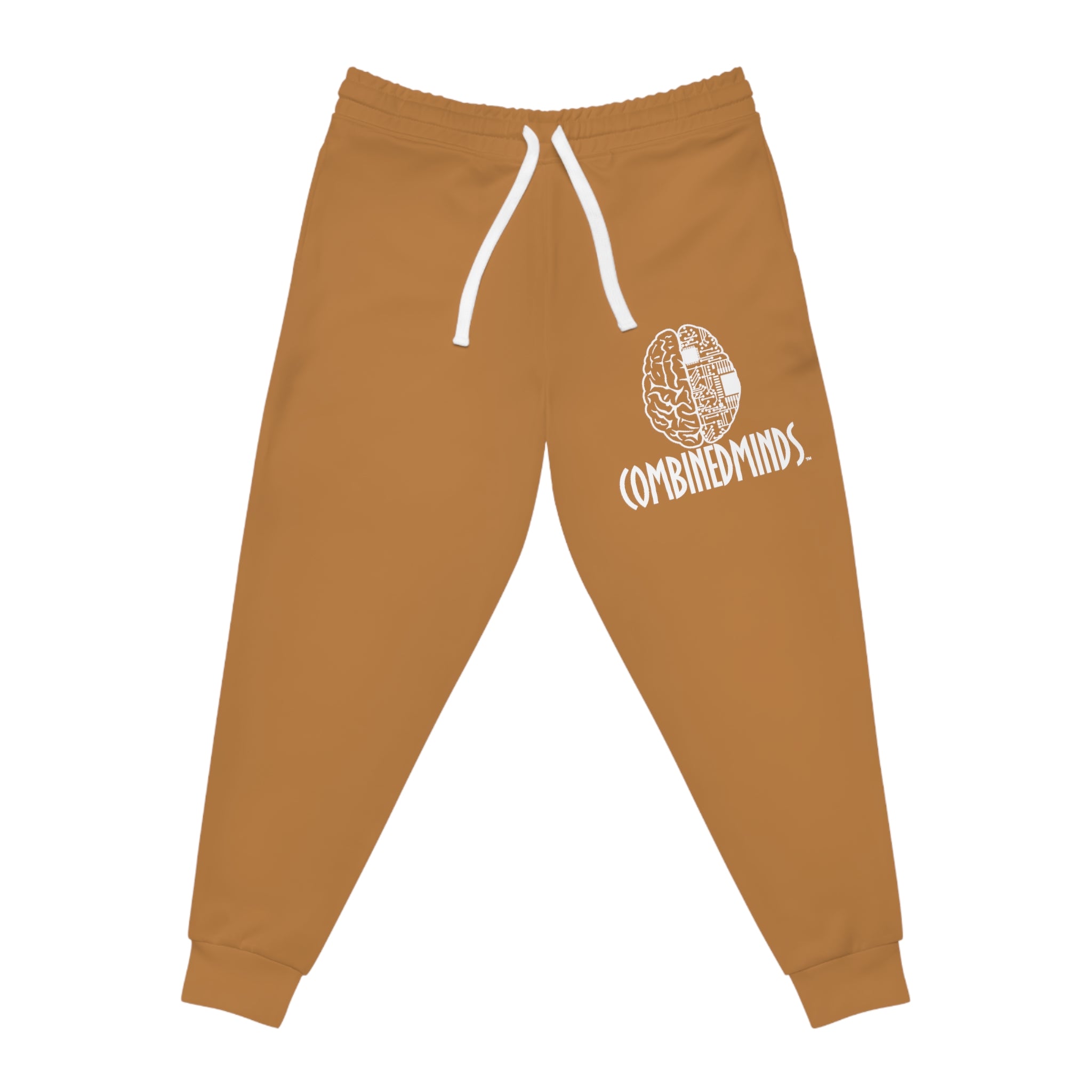 CombinedMinds Athletic Joggers Light Brown/White Logo