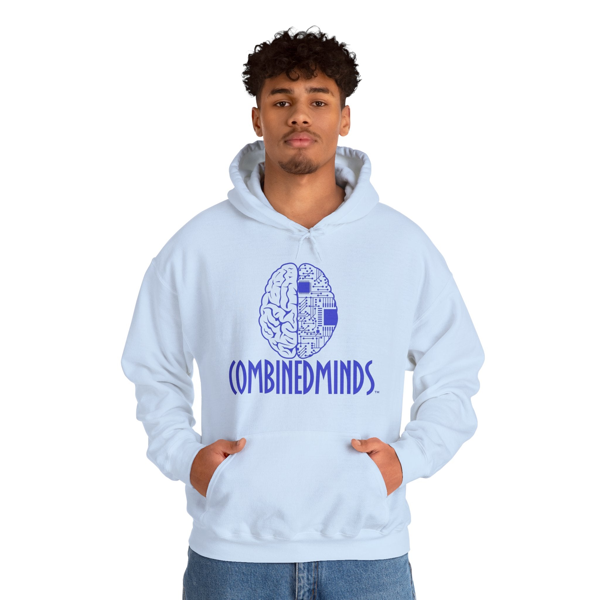 CombinedMinds Unisex Heavy Blend Hooded Sweatshirt-Royal Logo