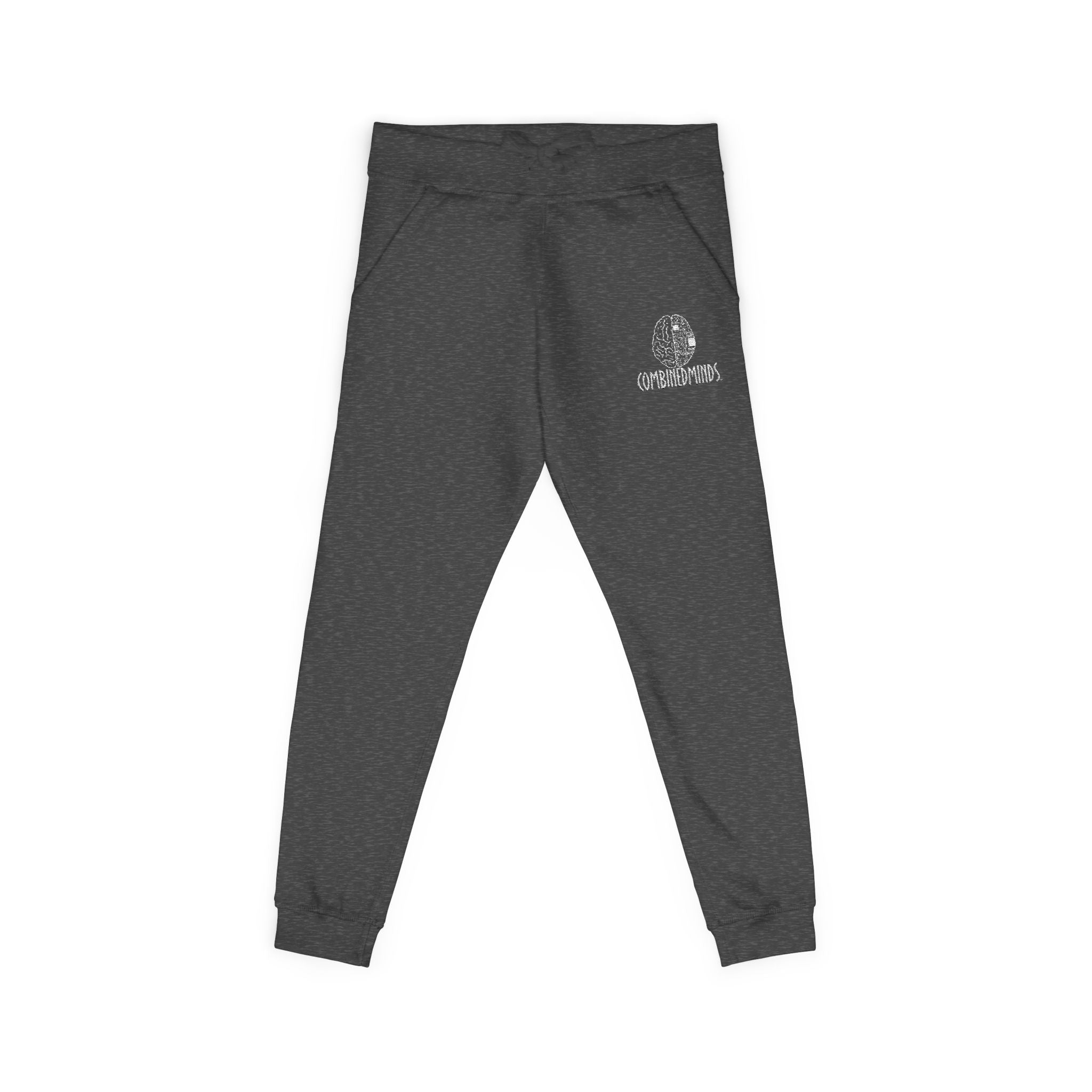CombinedMinds Unisex Fleece Sweatpants (Embroidery) White Logo