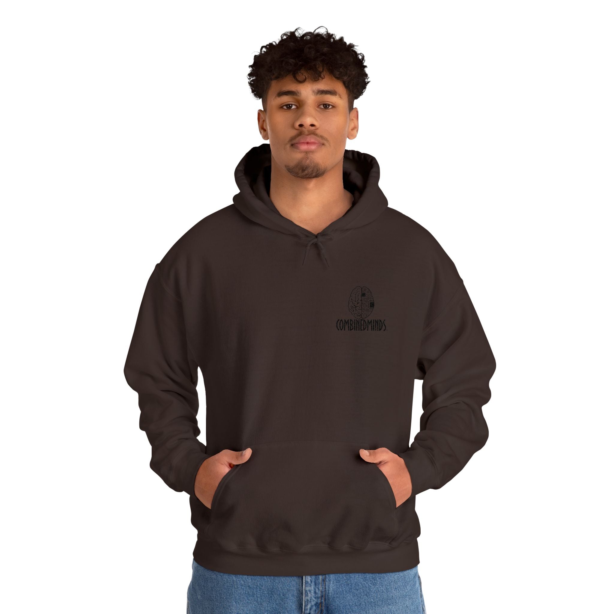 CombinedMinds Unisex Heavy Blend™ Hooded Sweatshirt - Embroidered Black Logo