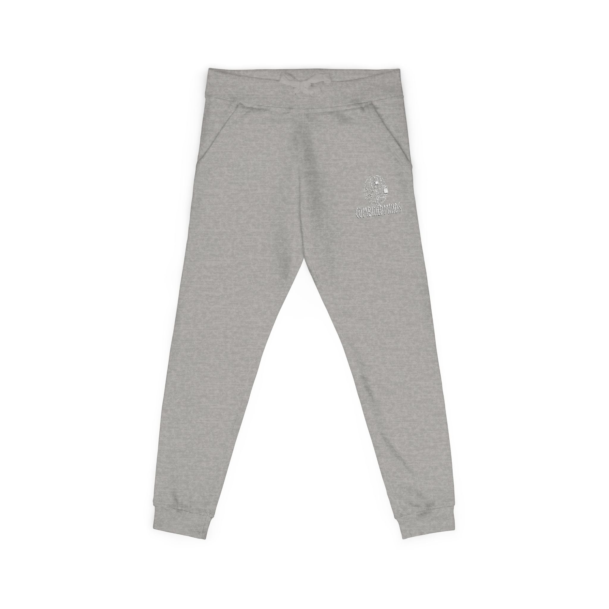 CombinedMinds Unisex Fleece Sweatpants (Embroidery) White Logo