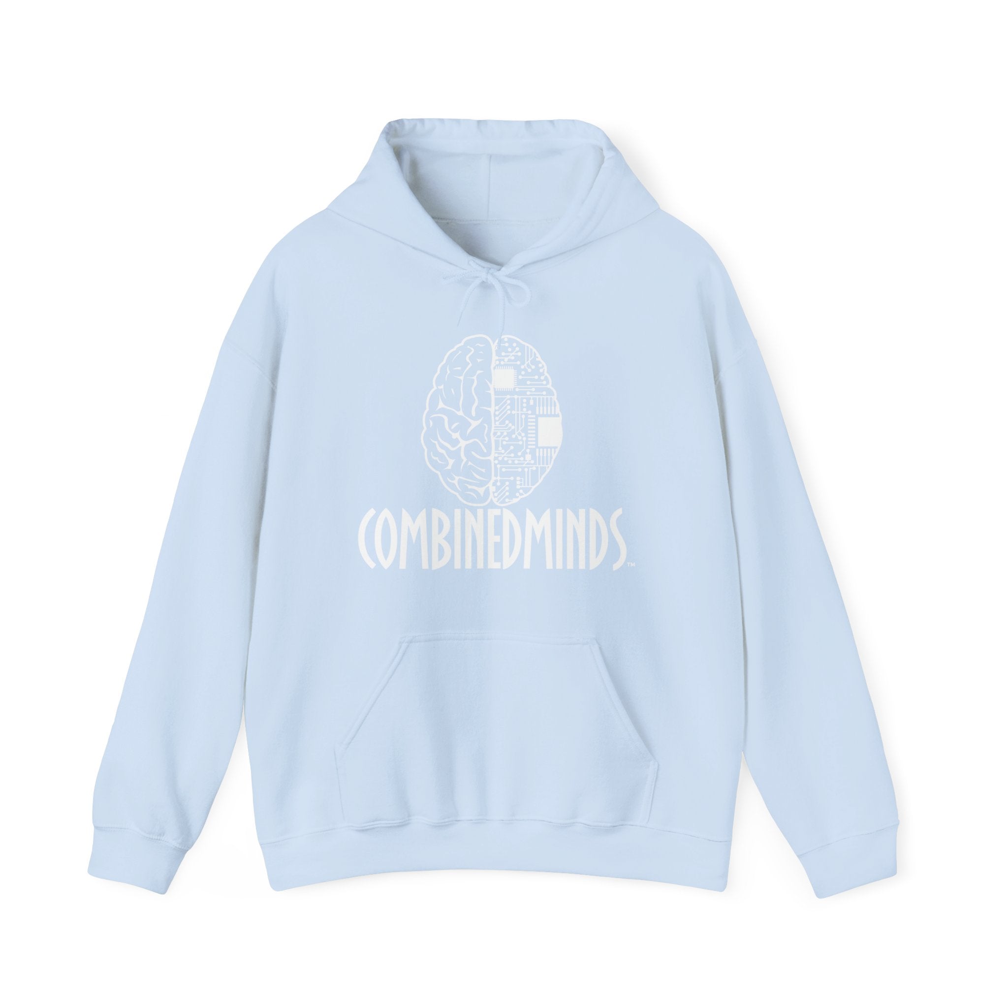 CombinedMinds Unisex Heavy Blend Hooded Sweatshirt - White Logo