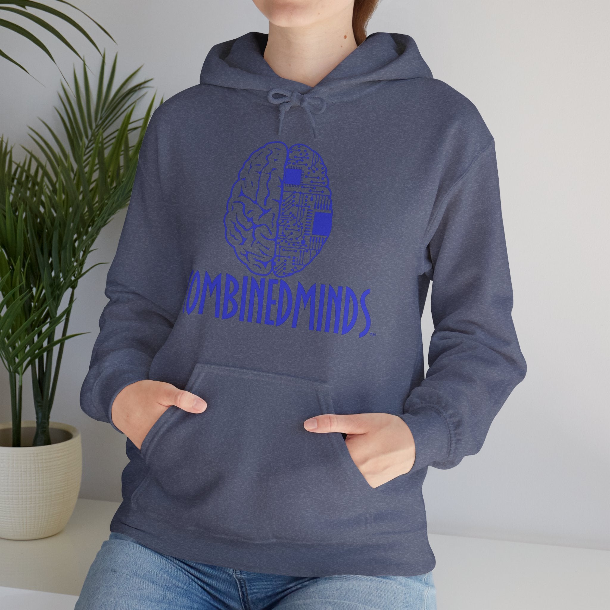 CombinedMinds Unisex Heavy Blend Hooded Sweatshirt-Royal Logo