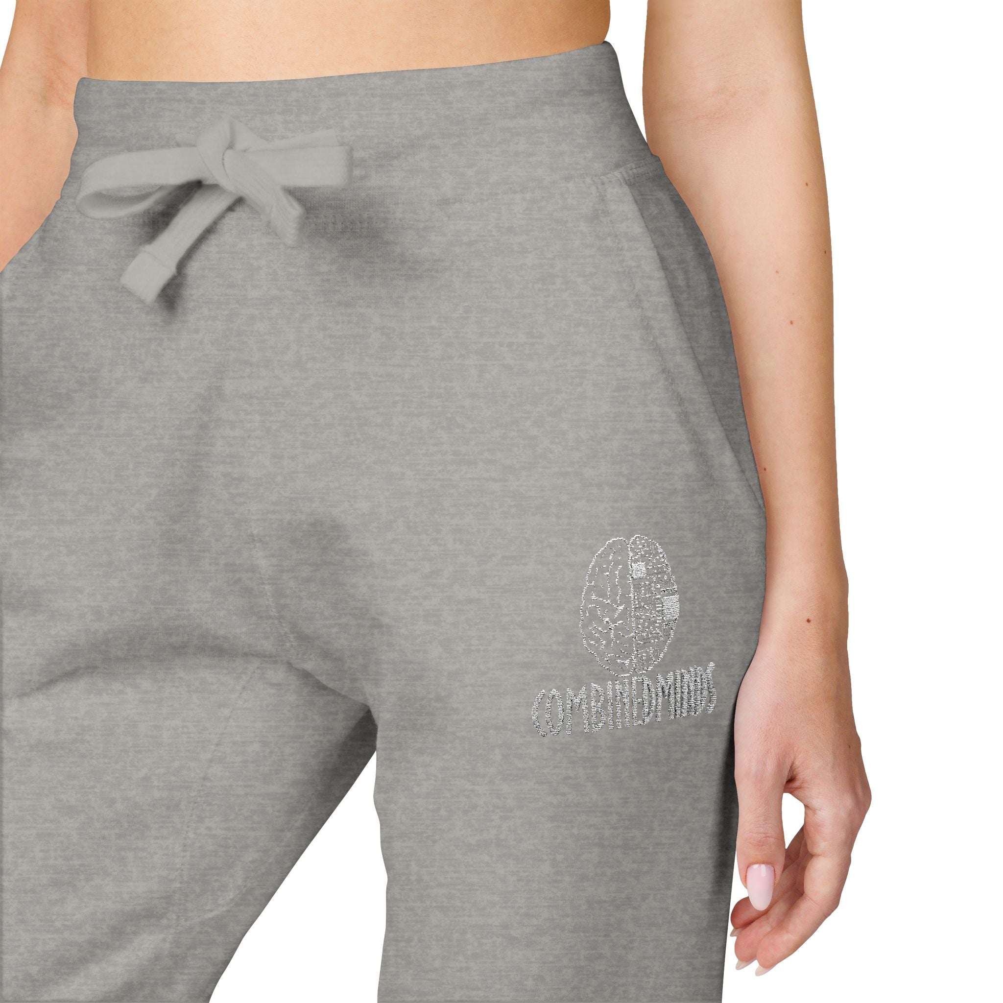 CombinedMinds Unisex Fleece Sweatpants (Embroidery) White Logo