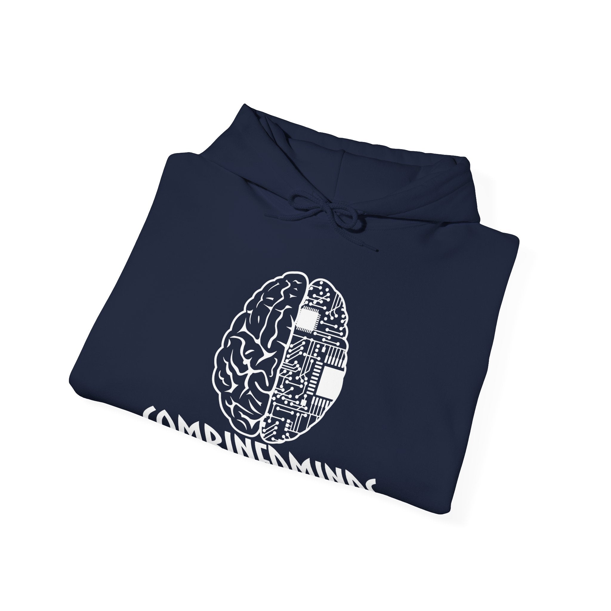 CombinedMinds Unisex Heavy Blend Hooded Sweatshirt - White Logo