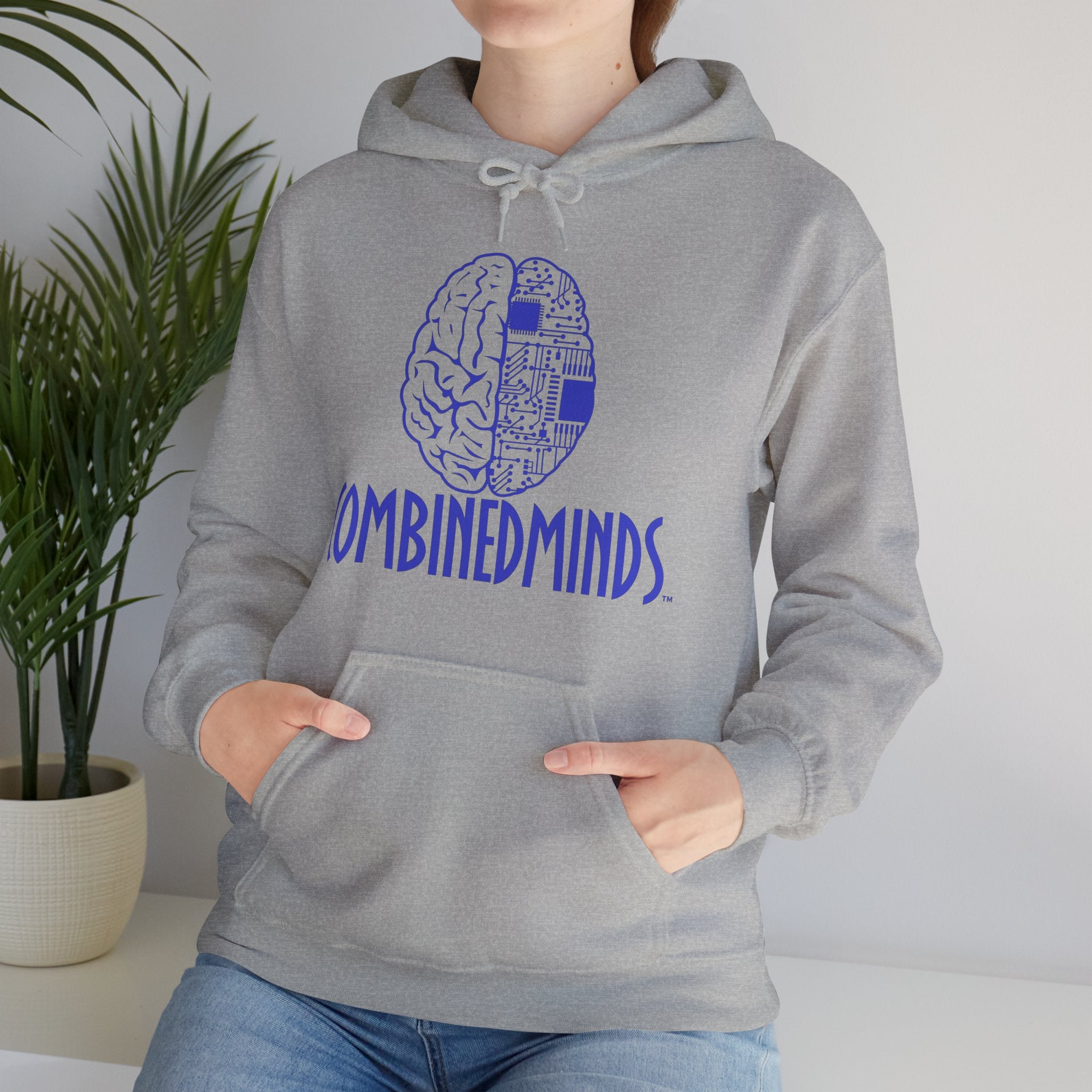 CombinedMinds Unisex Heavy Blend Hooded Sweatshirt-Royal Logo