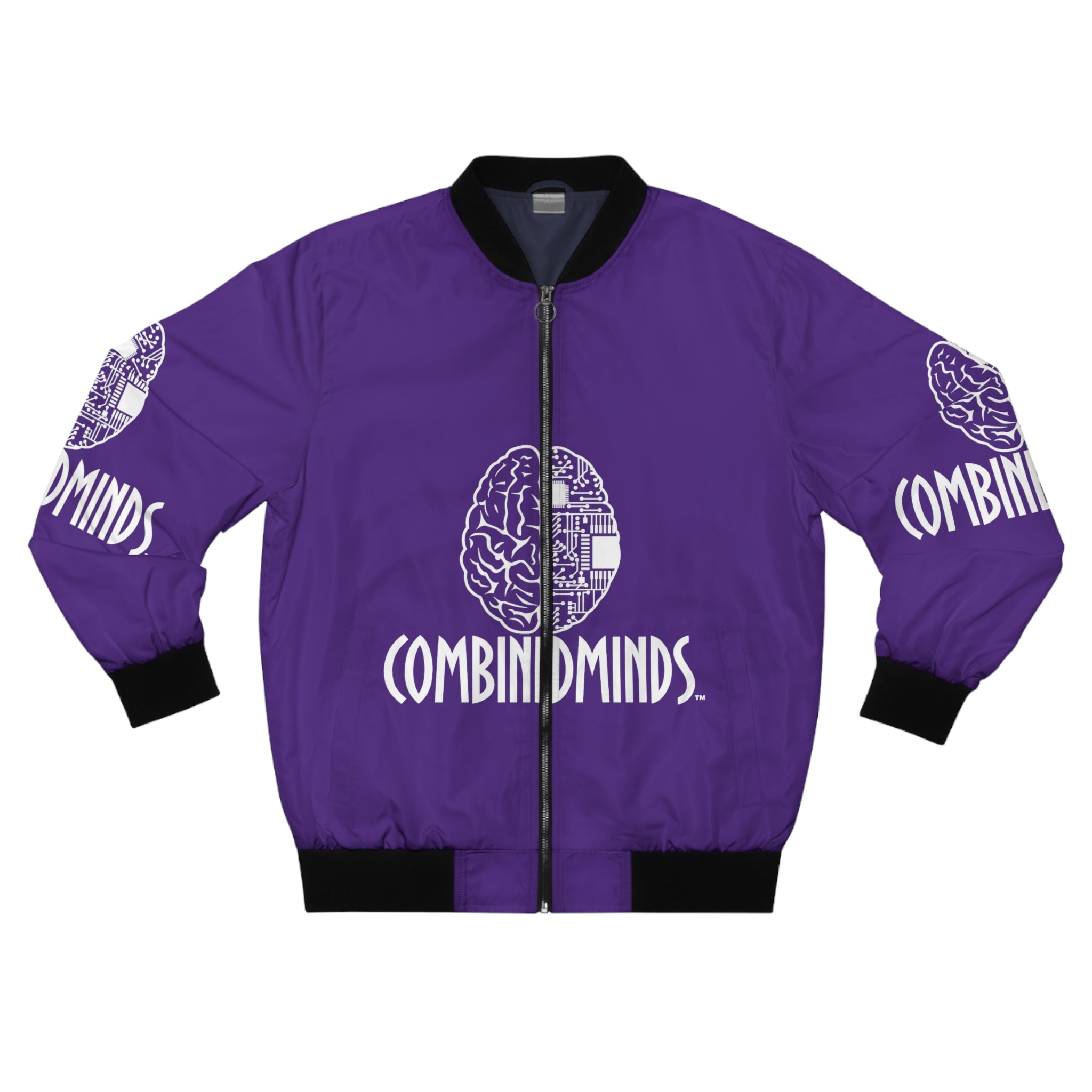 CombinedMinds Bomber Jacket -Purple/White Logo
