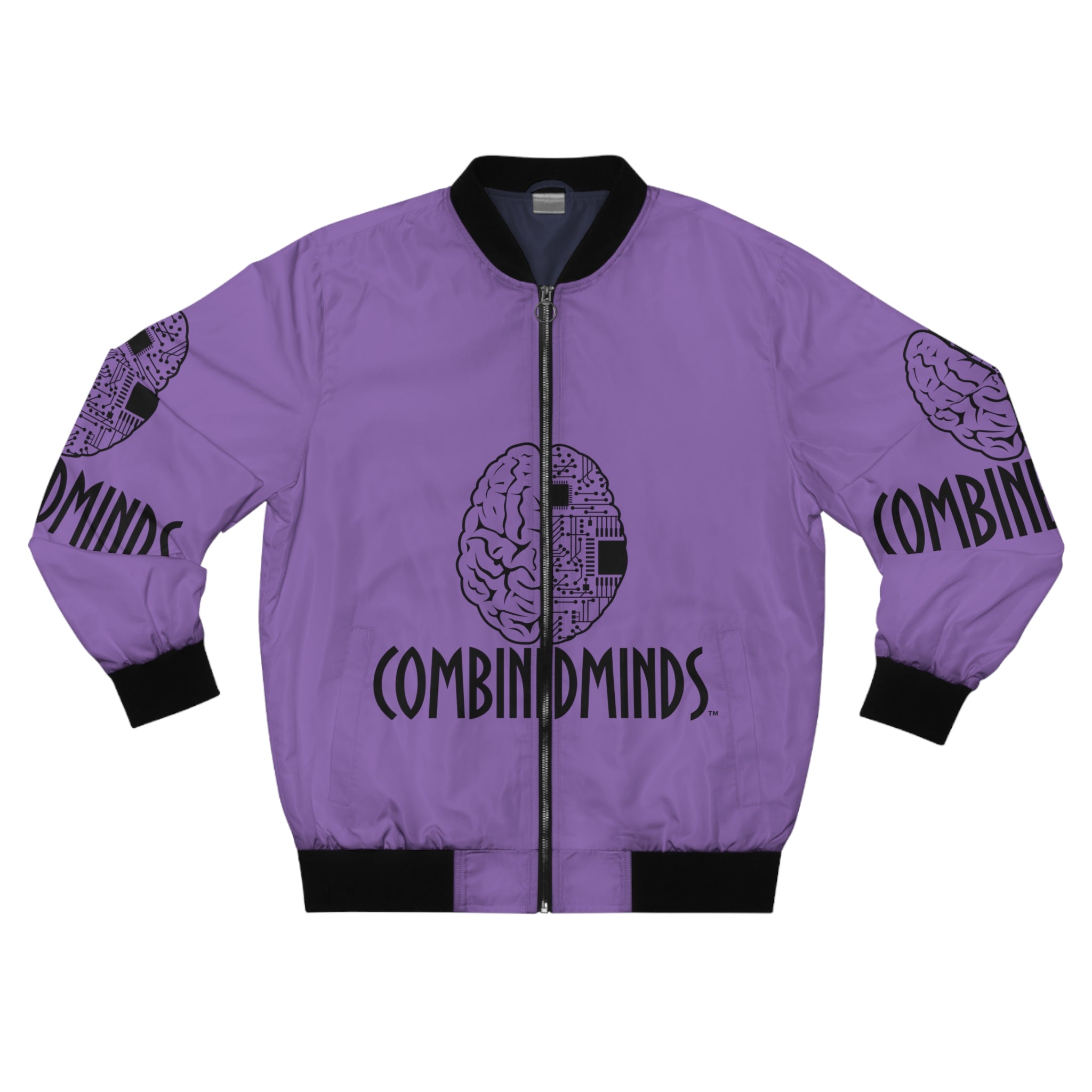 CombinedMinds Bomber Jacket - Light Purple/Black Logo