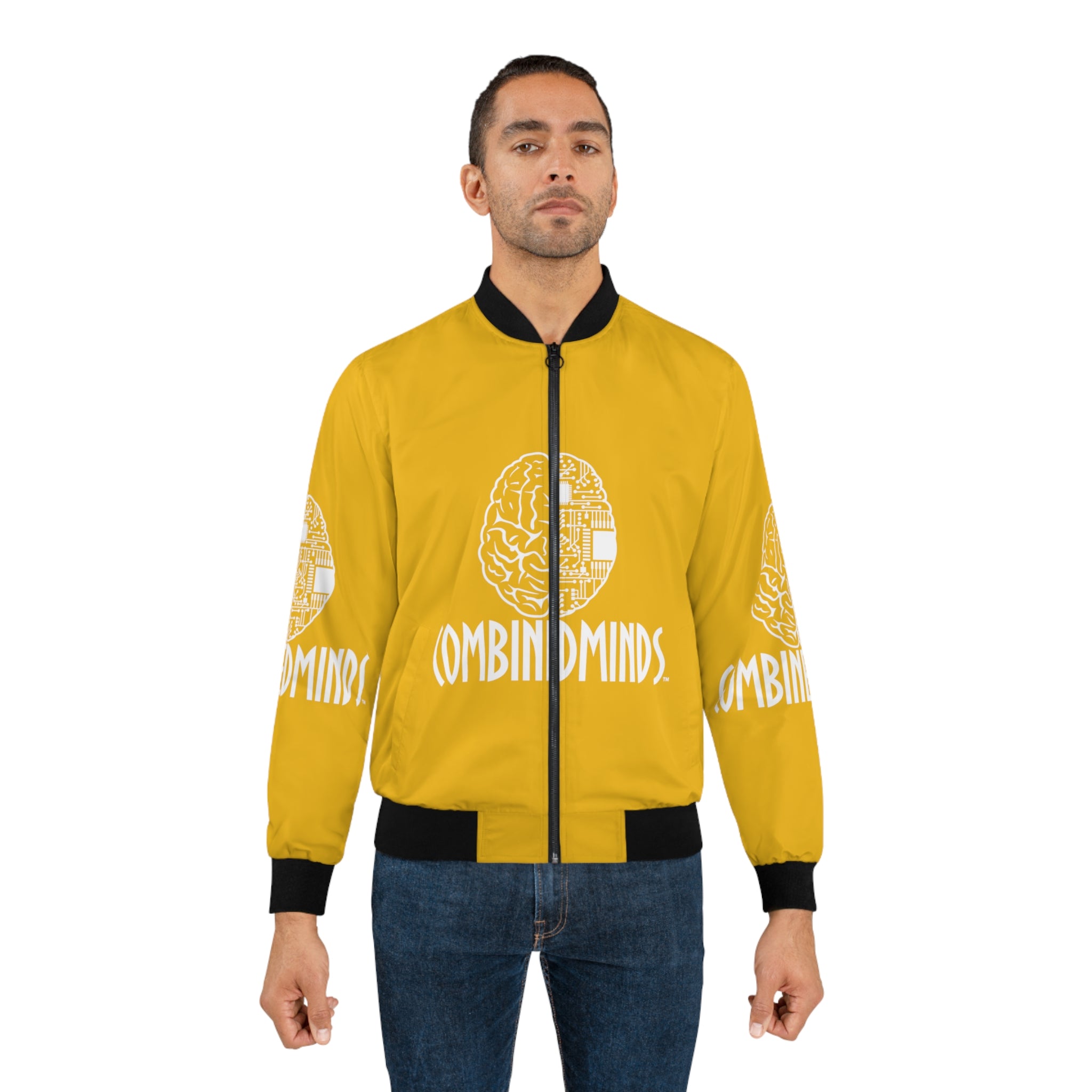 CombinedMinds Bomber Jacket - Yellow/White Logo