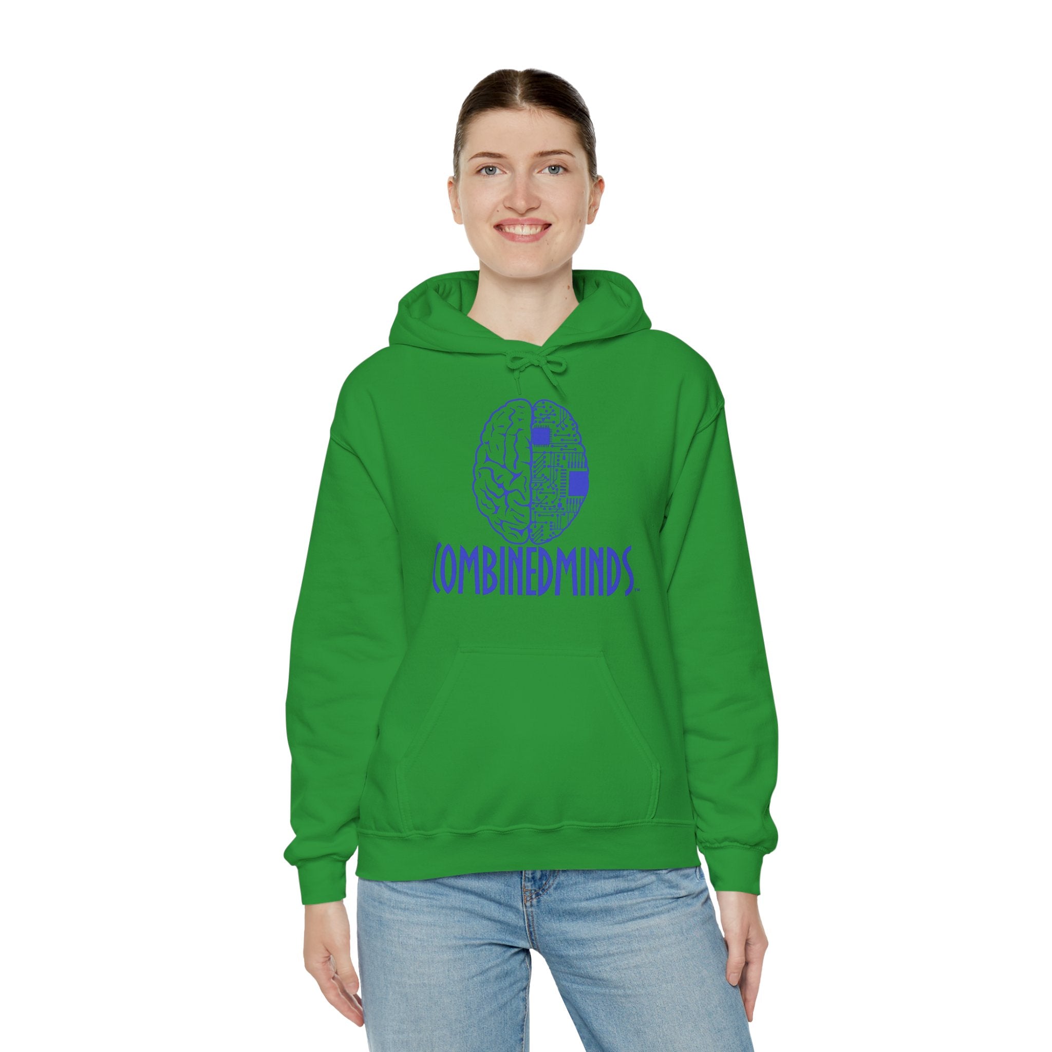 CombinedMinds Unisex Heavy Blend Hooded Sweatshirt-Royal Logo