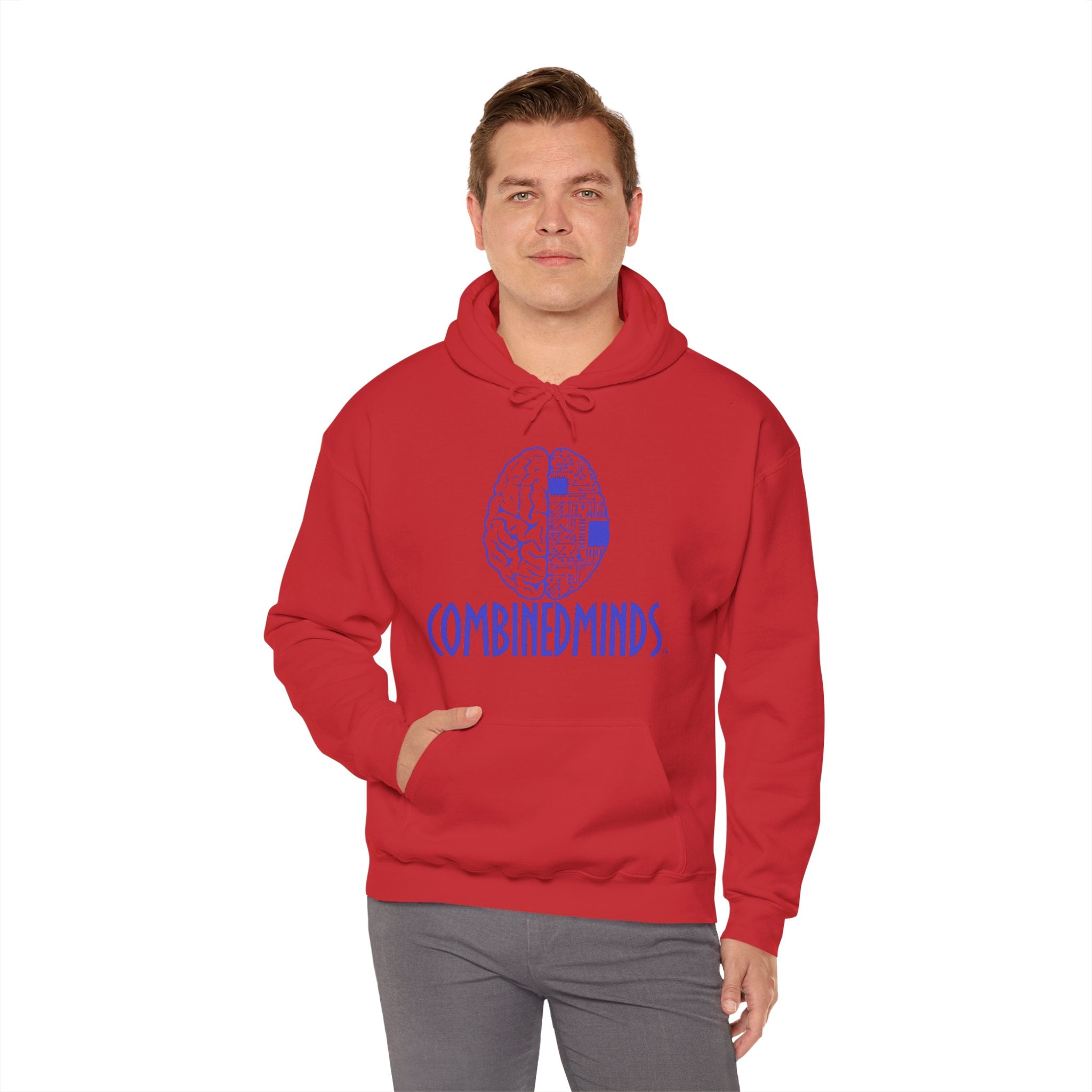 CombinedMinds Unisex Heavy Blend Hooded Sweatshirt-Royal Logo