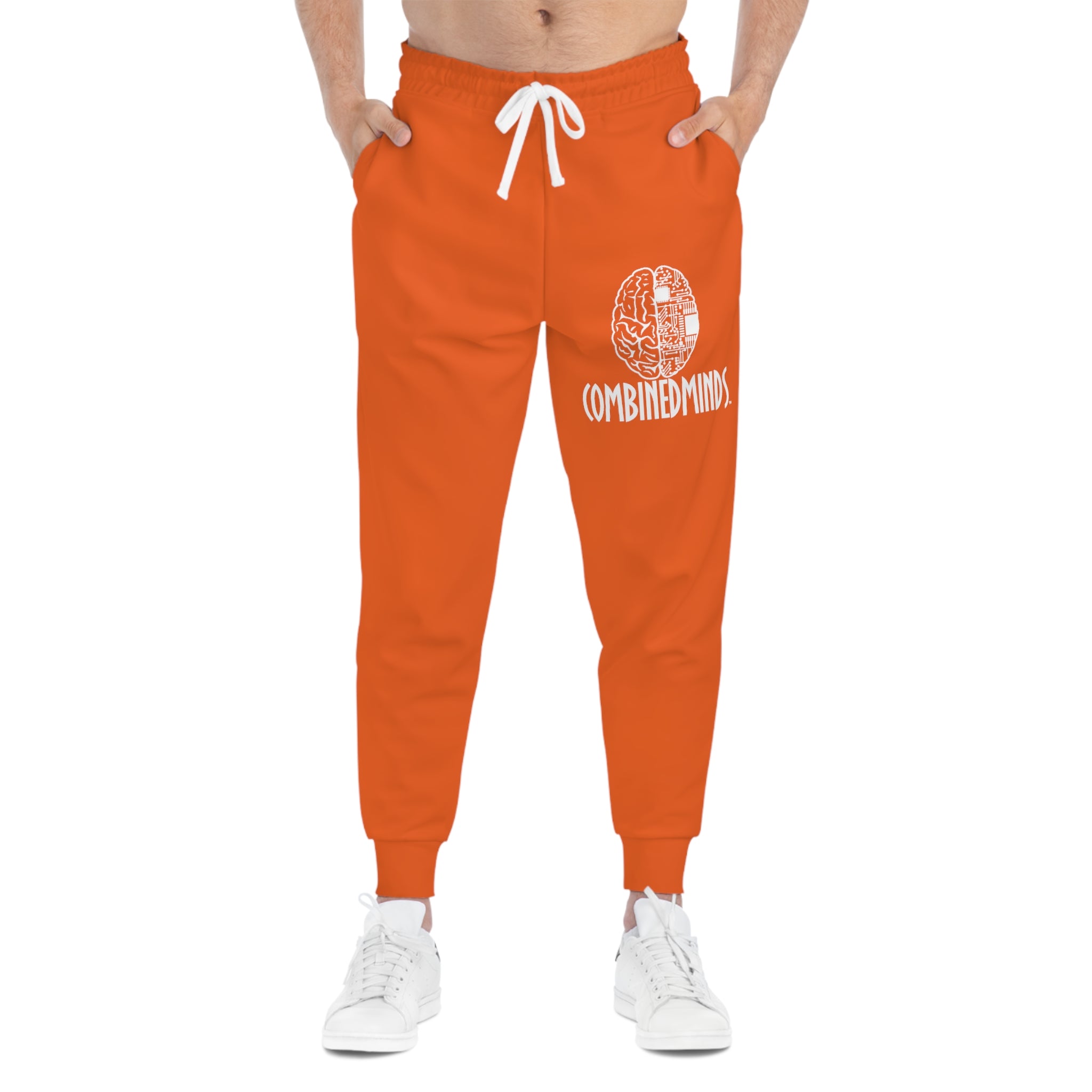 CombinedMinds Athletic Joggers Orange/White Logo