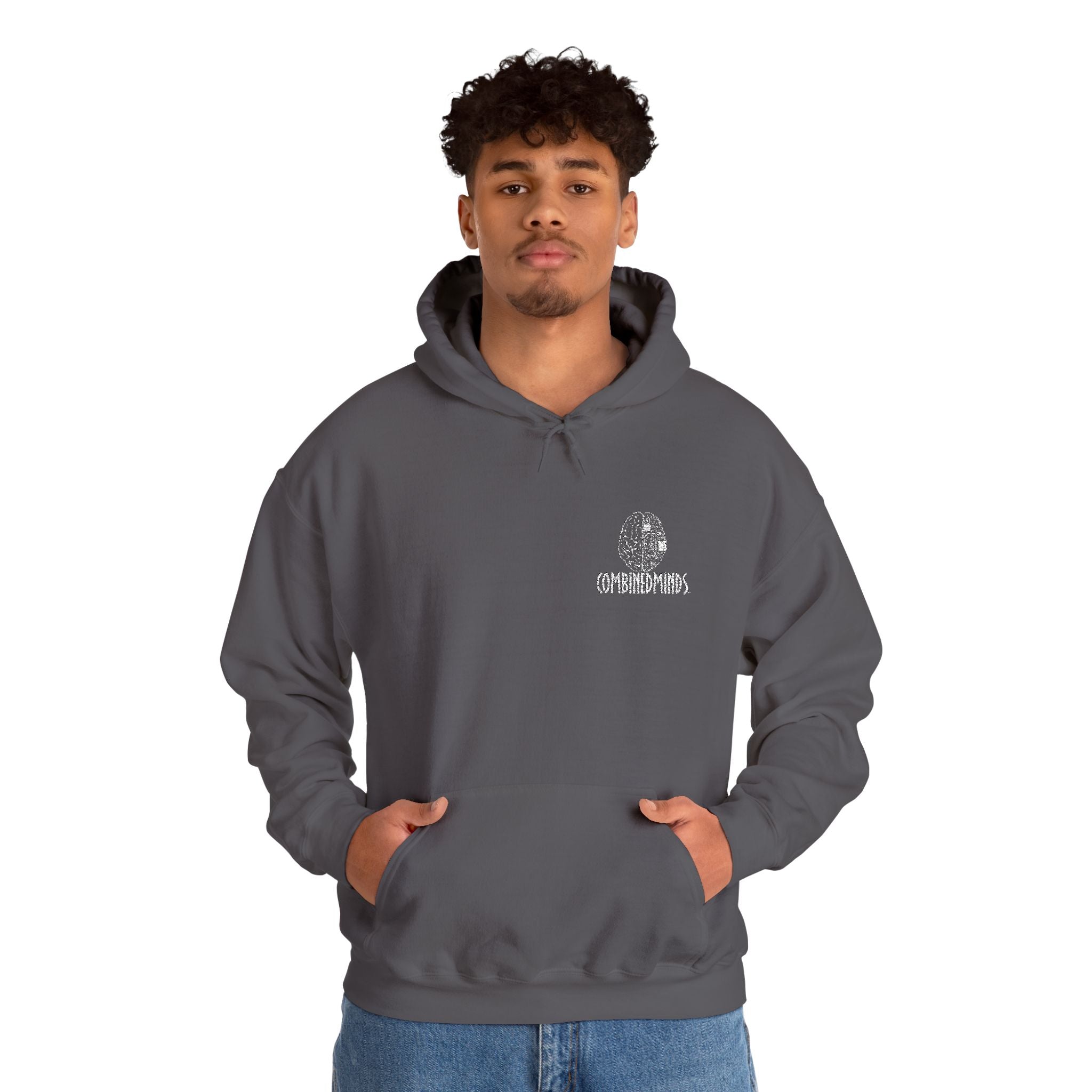 CombinedMinds Unisex Heavy Blend™ Hooded Sweatshirt - Embroidered White Logo