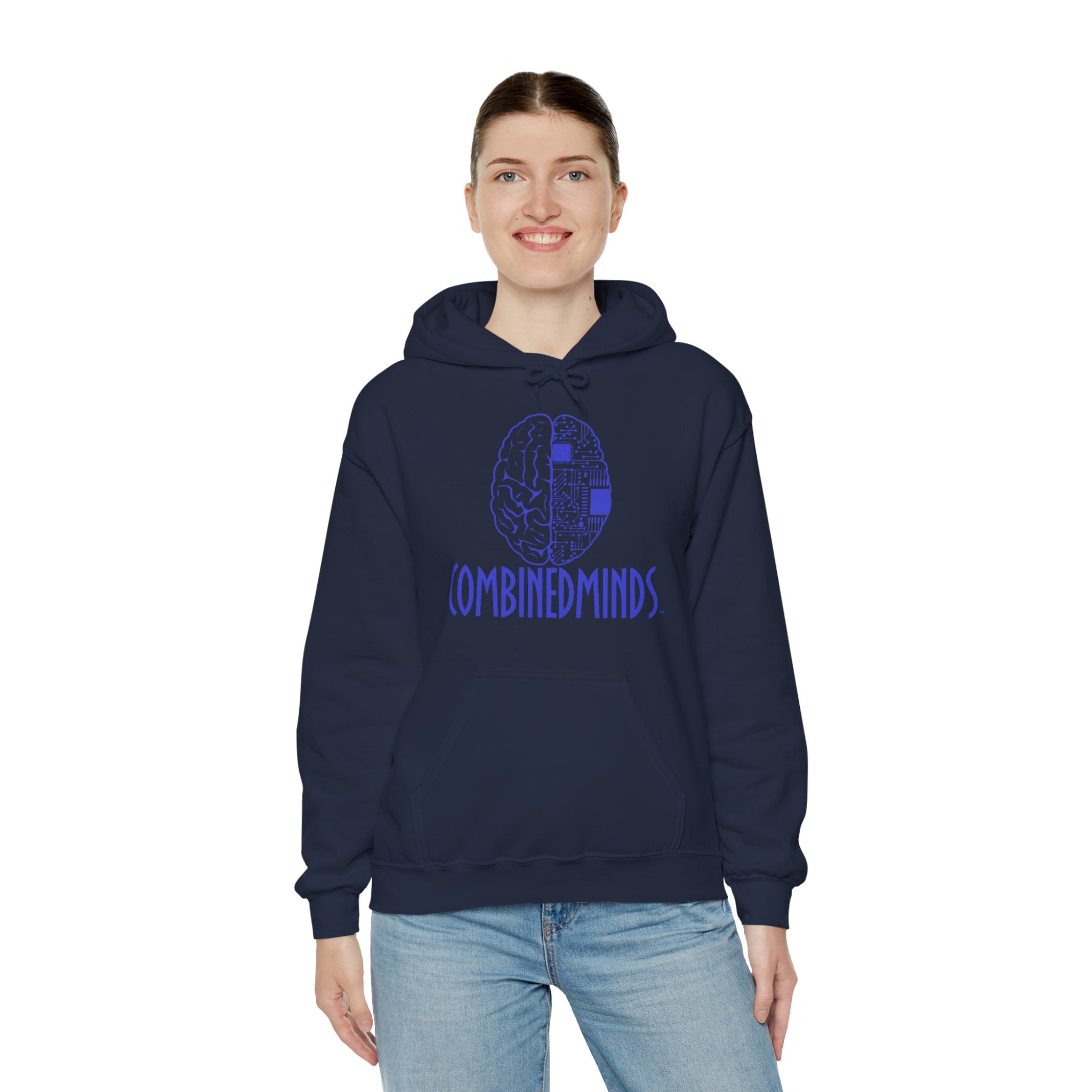 CombinedMinds Unisex Heavy Blend Hooded Sweatshirt-Royal Logo