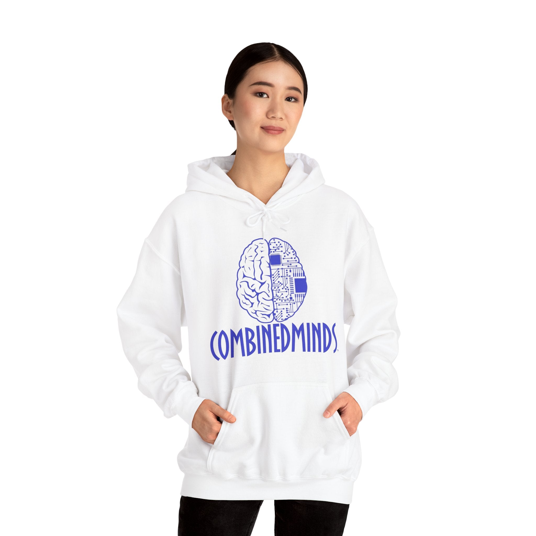 CombinedMinds Unisex Heavy Blend Hooded Sweatshirt-Royal Logo