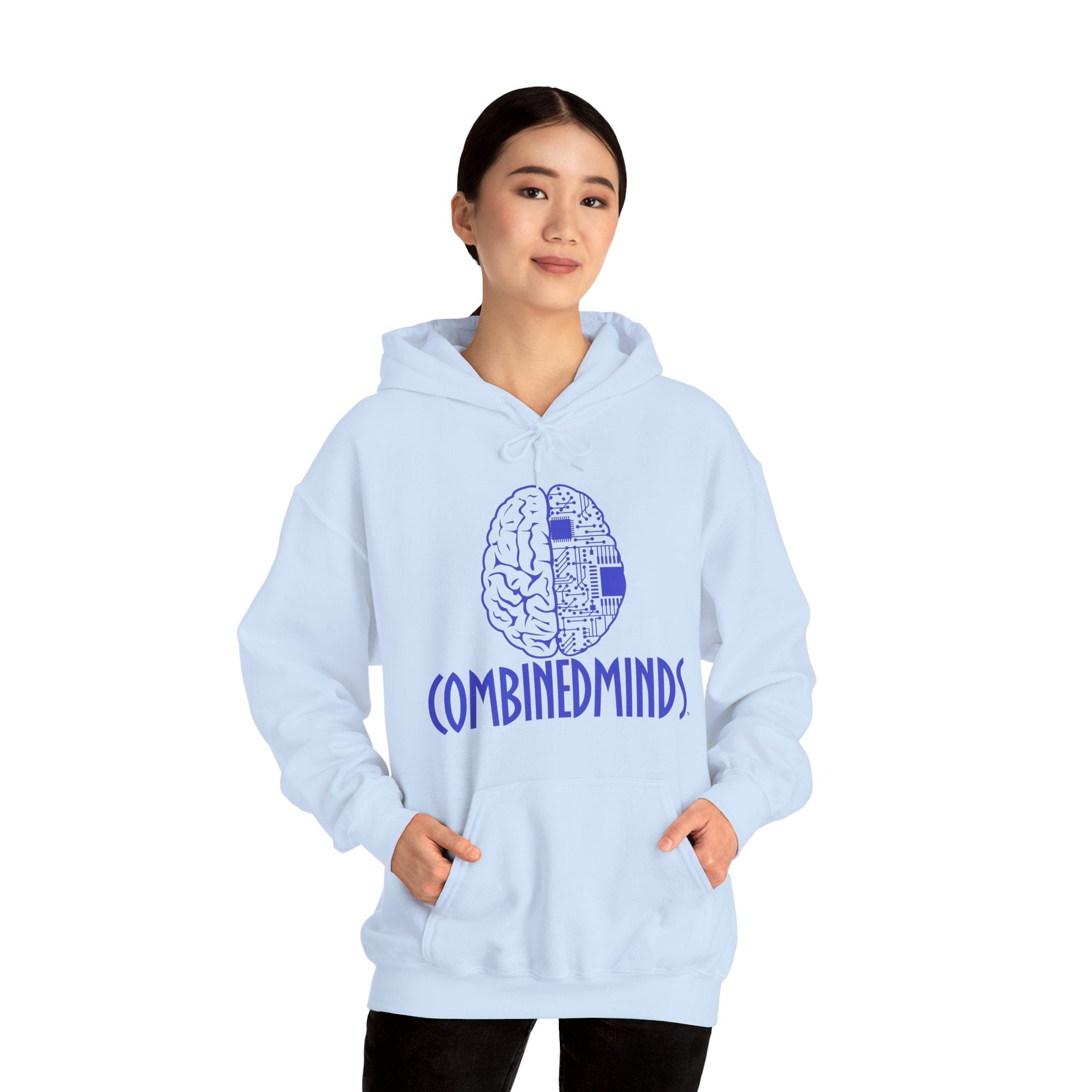 CombinedMinds Unisex Heavy Blend Hooded Sweatshirt-Royal Logo