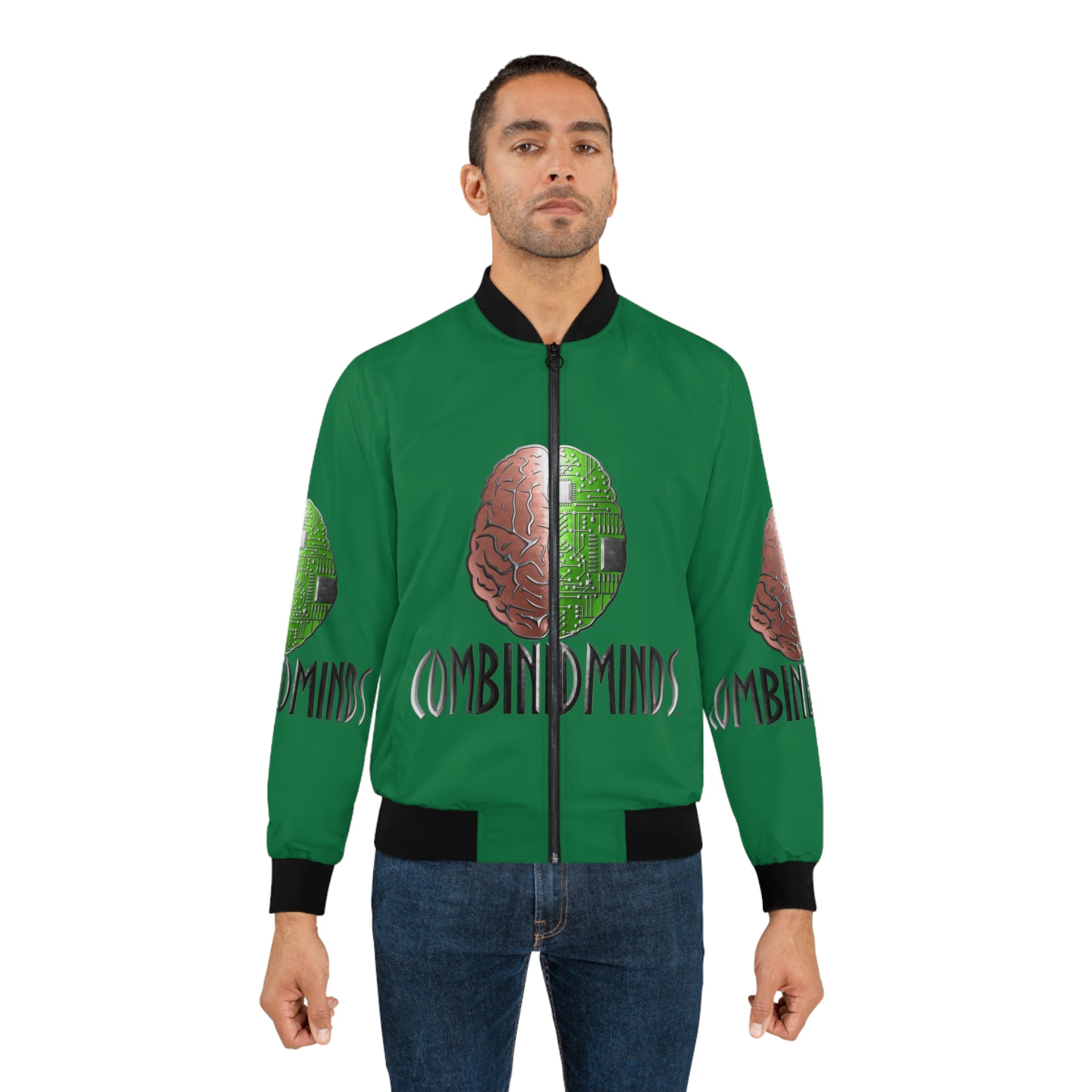 CombinedMinds Bomber Jacket - Green/Color Logo