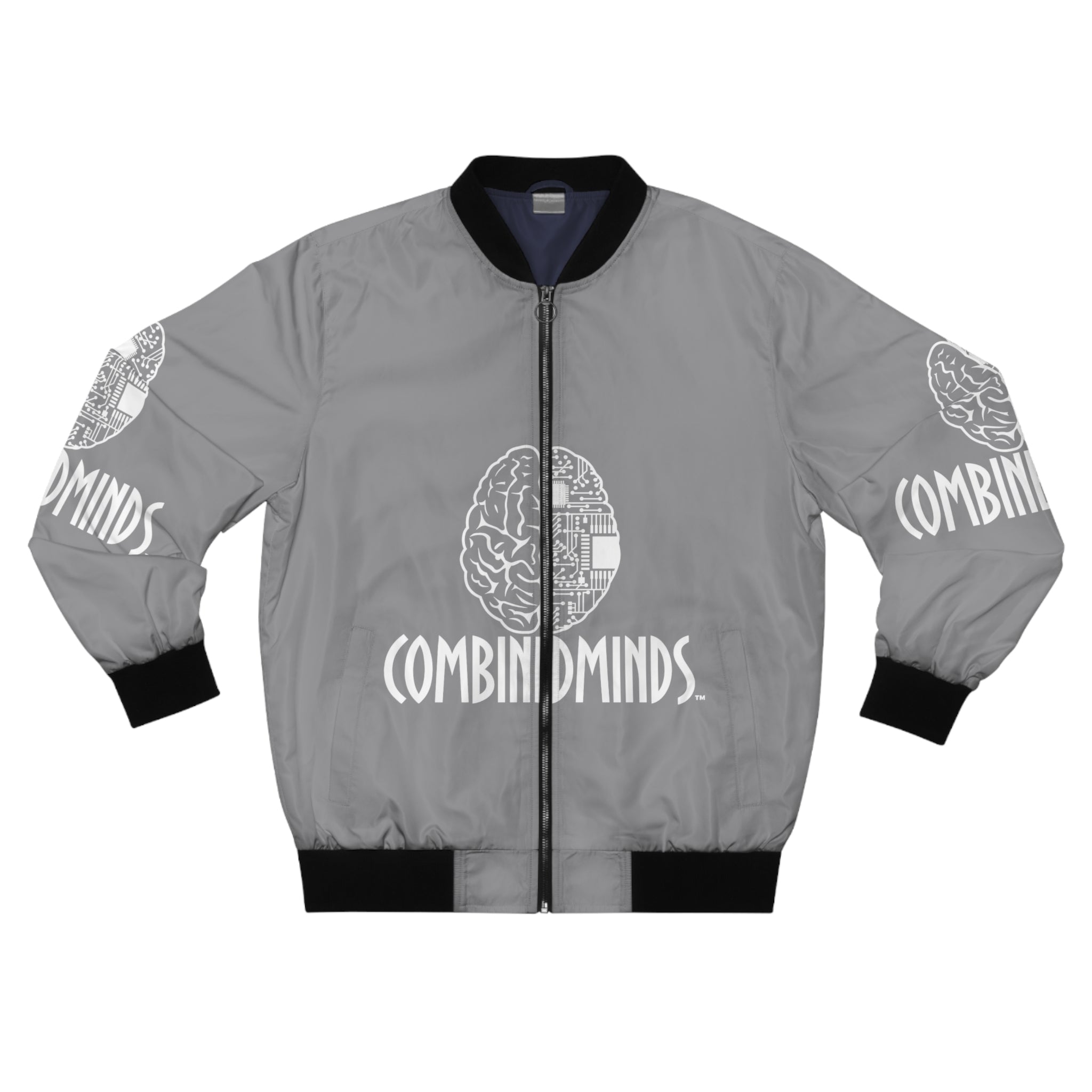 CombinedMinds Bomber Jacket - Grey/White Logo