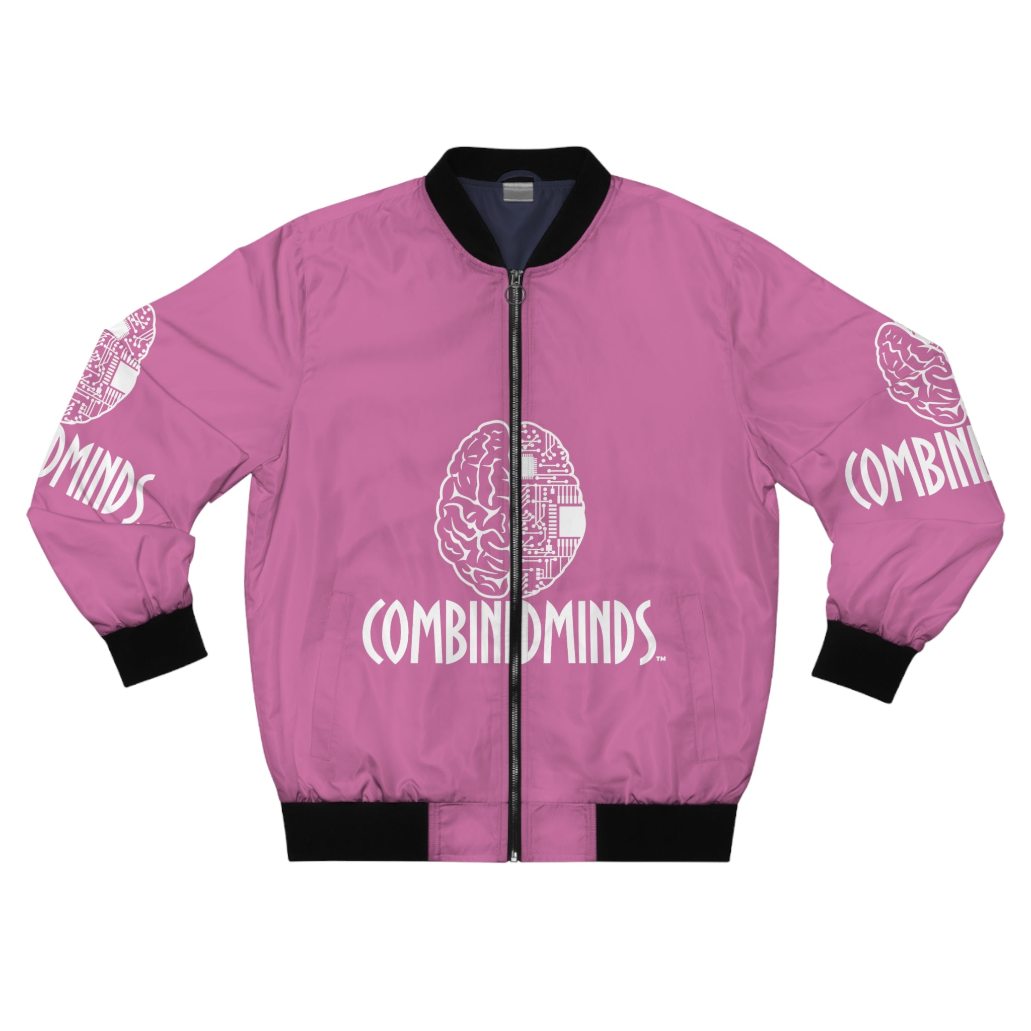 CombinedMinds Bomber Jacket - Light Pink/White Logo